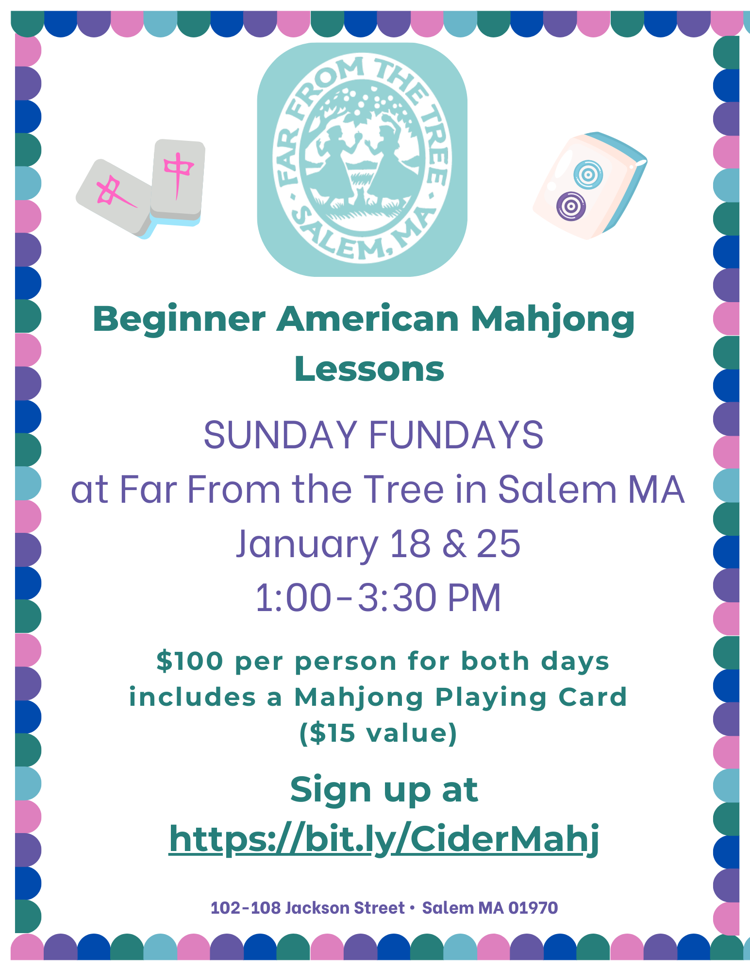 Mahjong Lessons At Far From The Tree (Rescheduled)