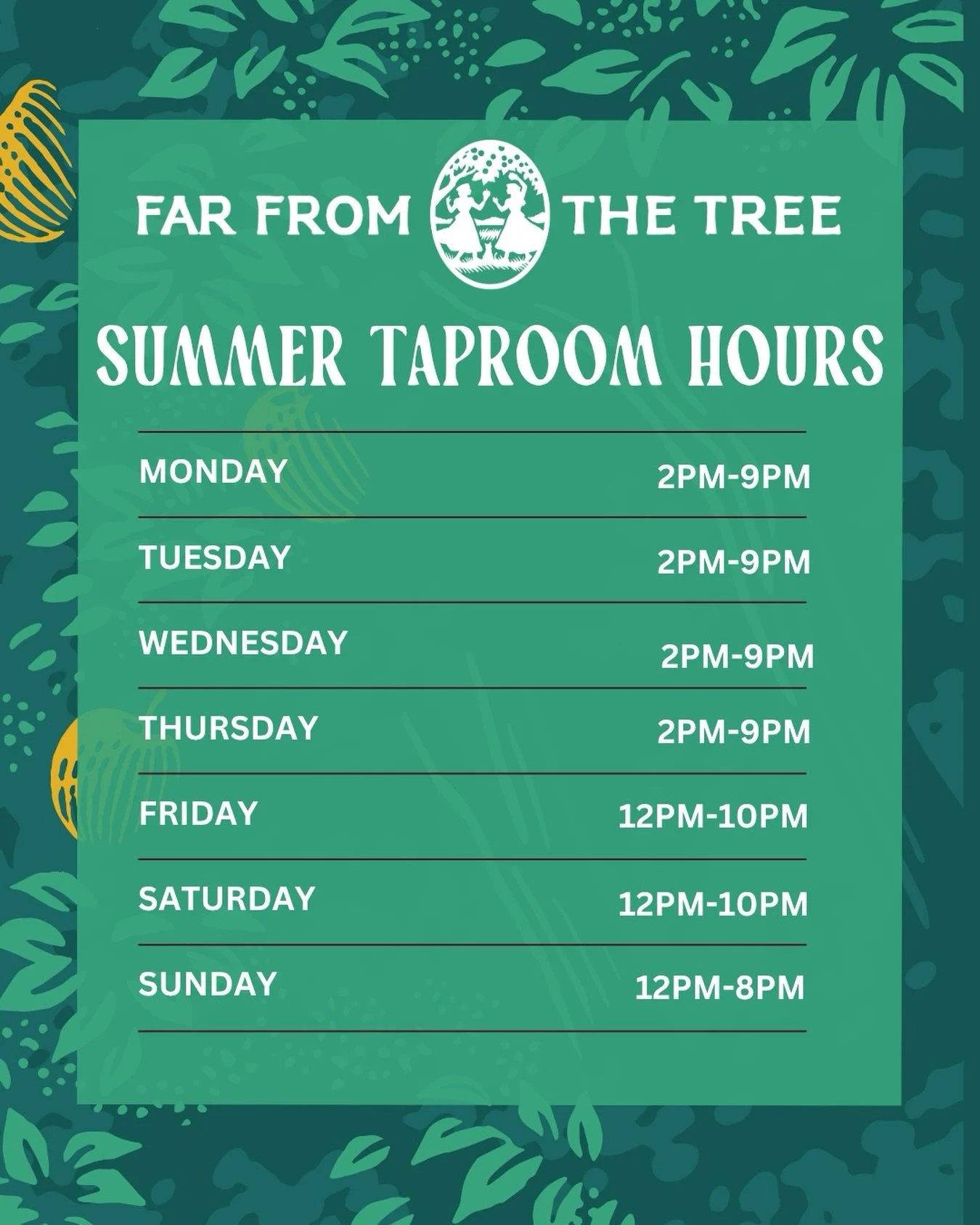 Summer Taproom Hours!