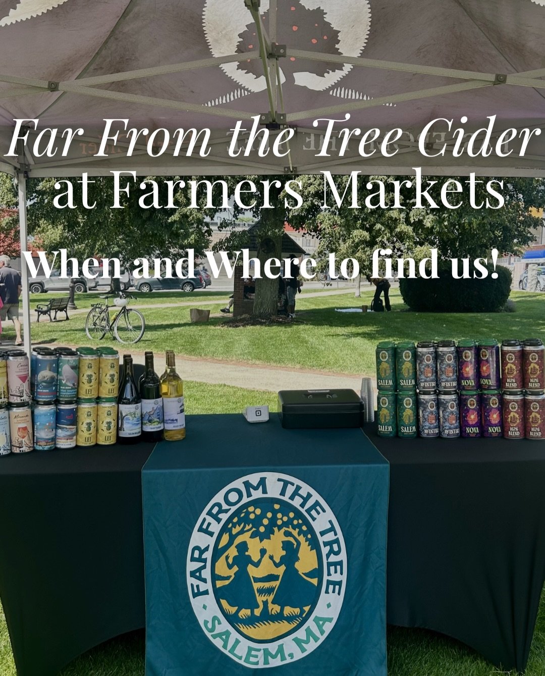 Can&rsquo;t make it to our Salem taproom? Catch us at local farmers markets and stock up on your favorite Far From The Tree four-packs! Whether you&rsquo;re shopping for fresh produce or just here for the cider, we&rsquo;ve got you covered.

📍 Swipe