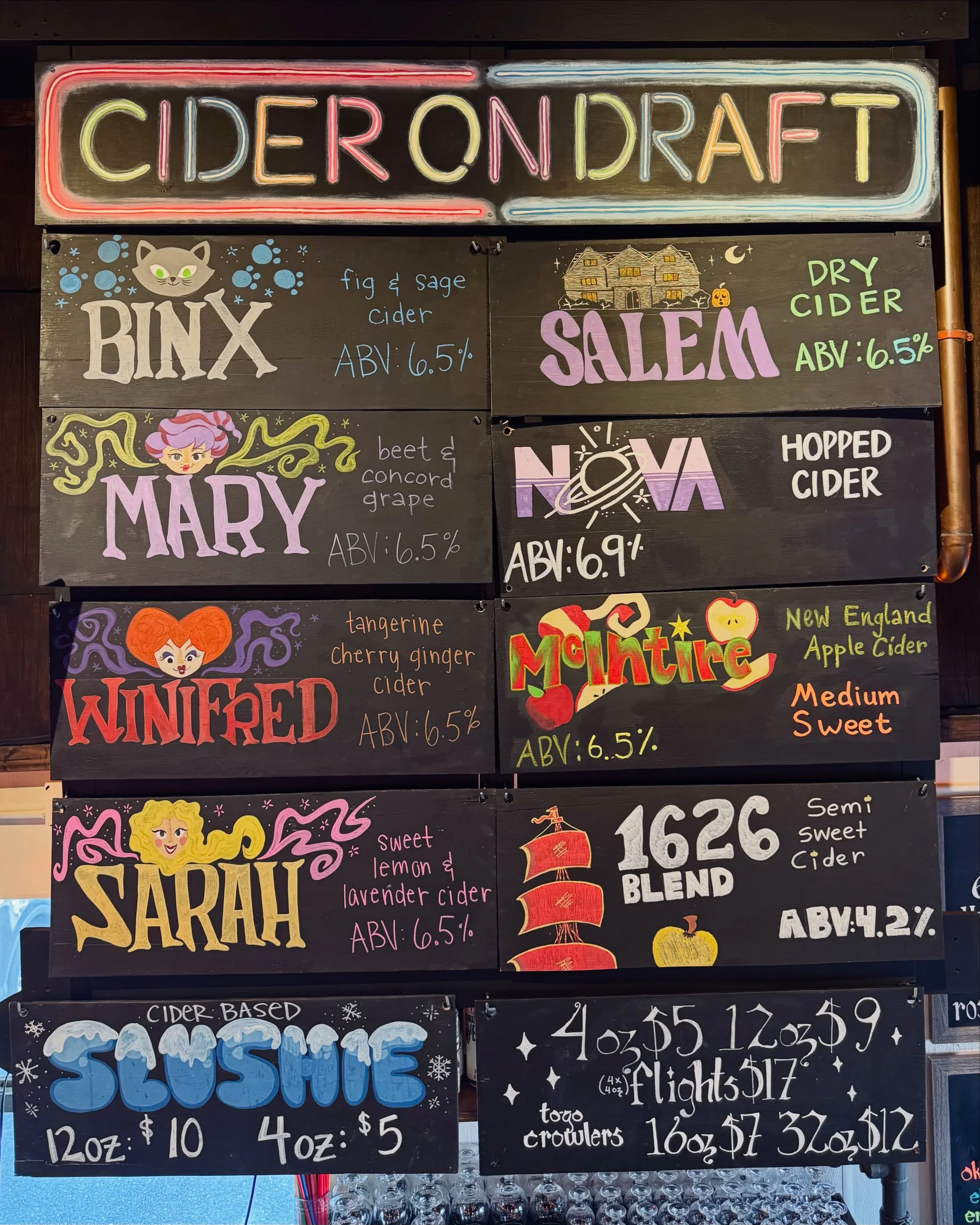 POCUS and our CORE FOUR Ciders on draft! The best time of the year! #hardcider #ffttcider #salemma #spookyseason #pocus