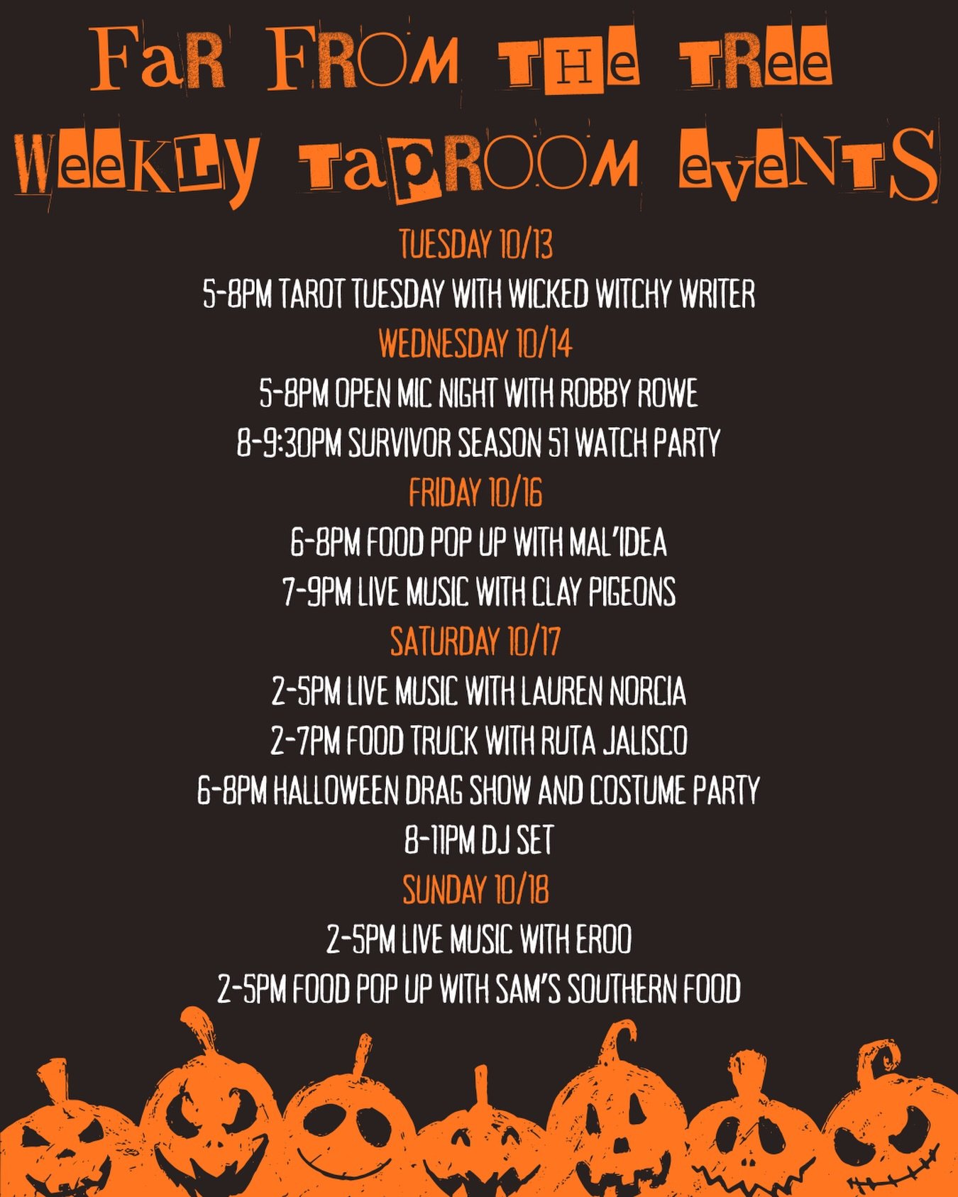 FFTT taproom events this week!