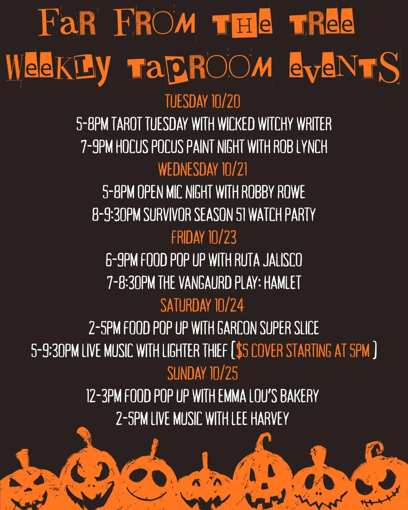 FFTT taproom events this week! 

#events #ffttcider #salemma #livemusic #foodpopup