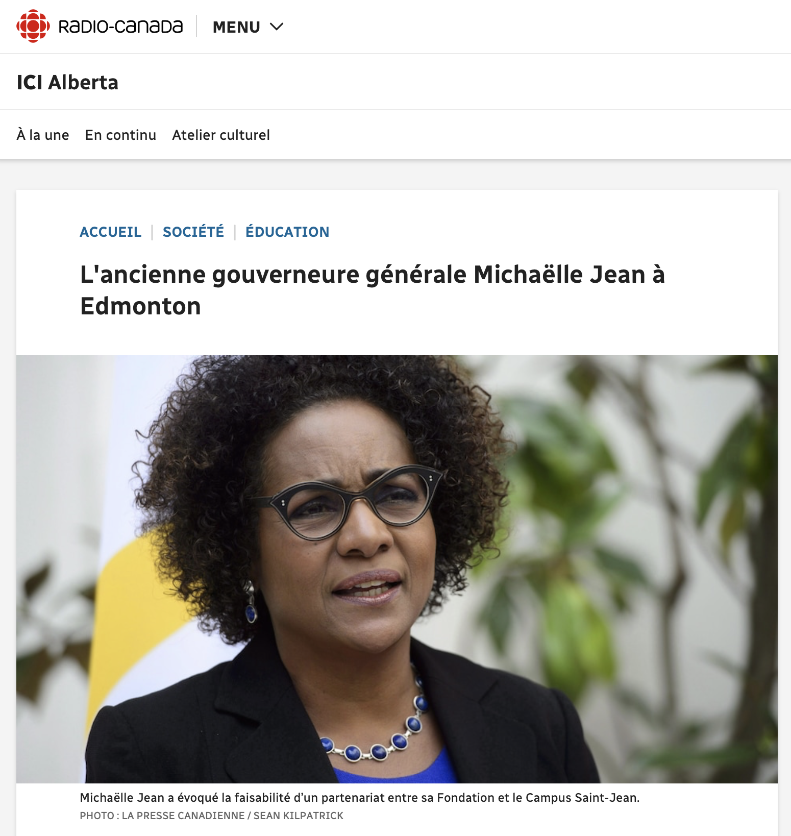L'ancienne gouverneure générale Michaëlle Jean à Edmonton