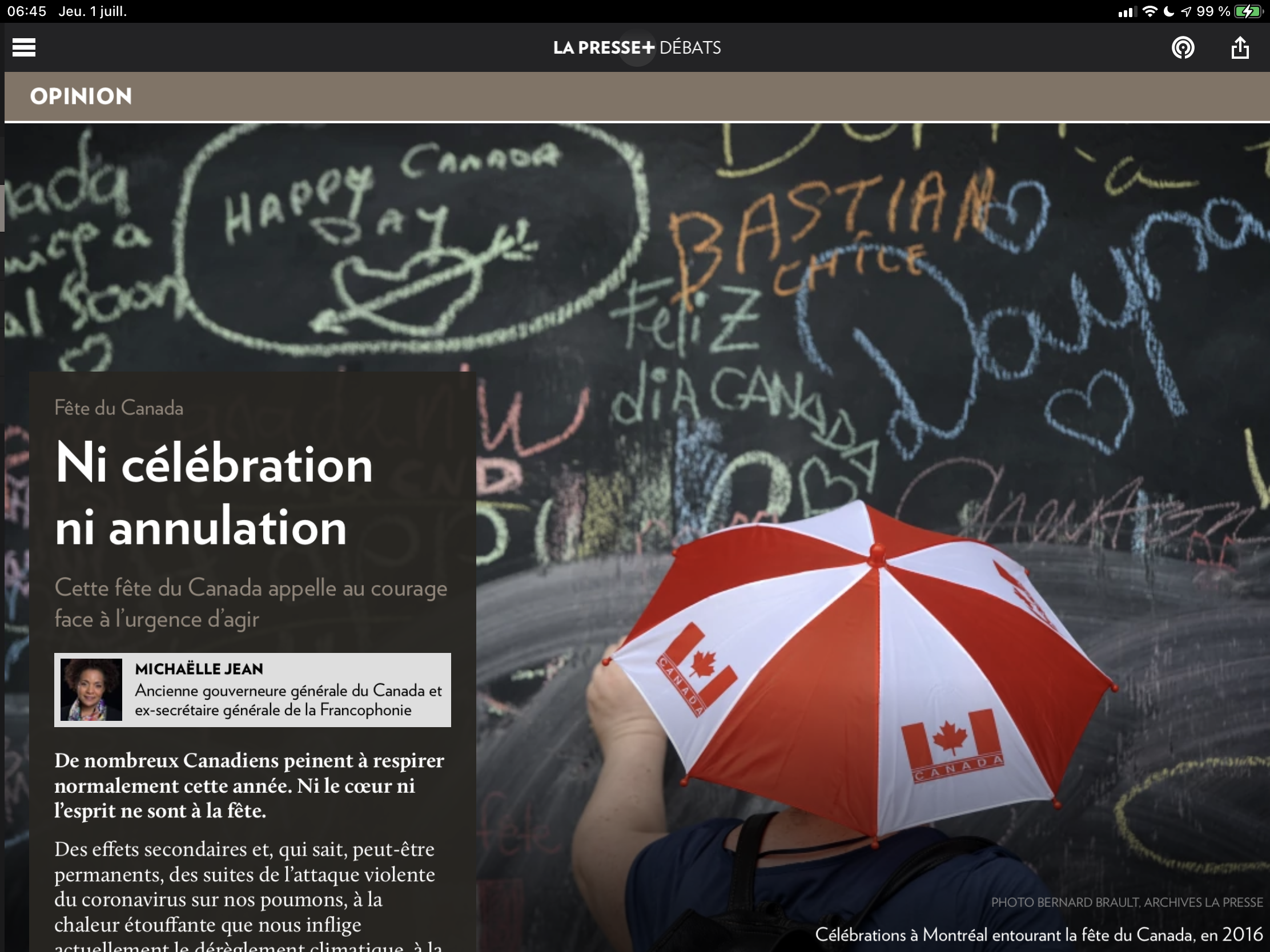 Fête du Canada : ni célébration ni annulation