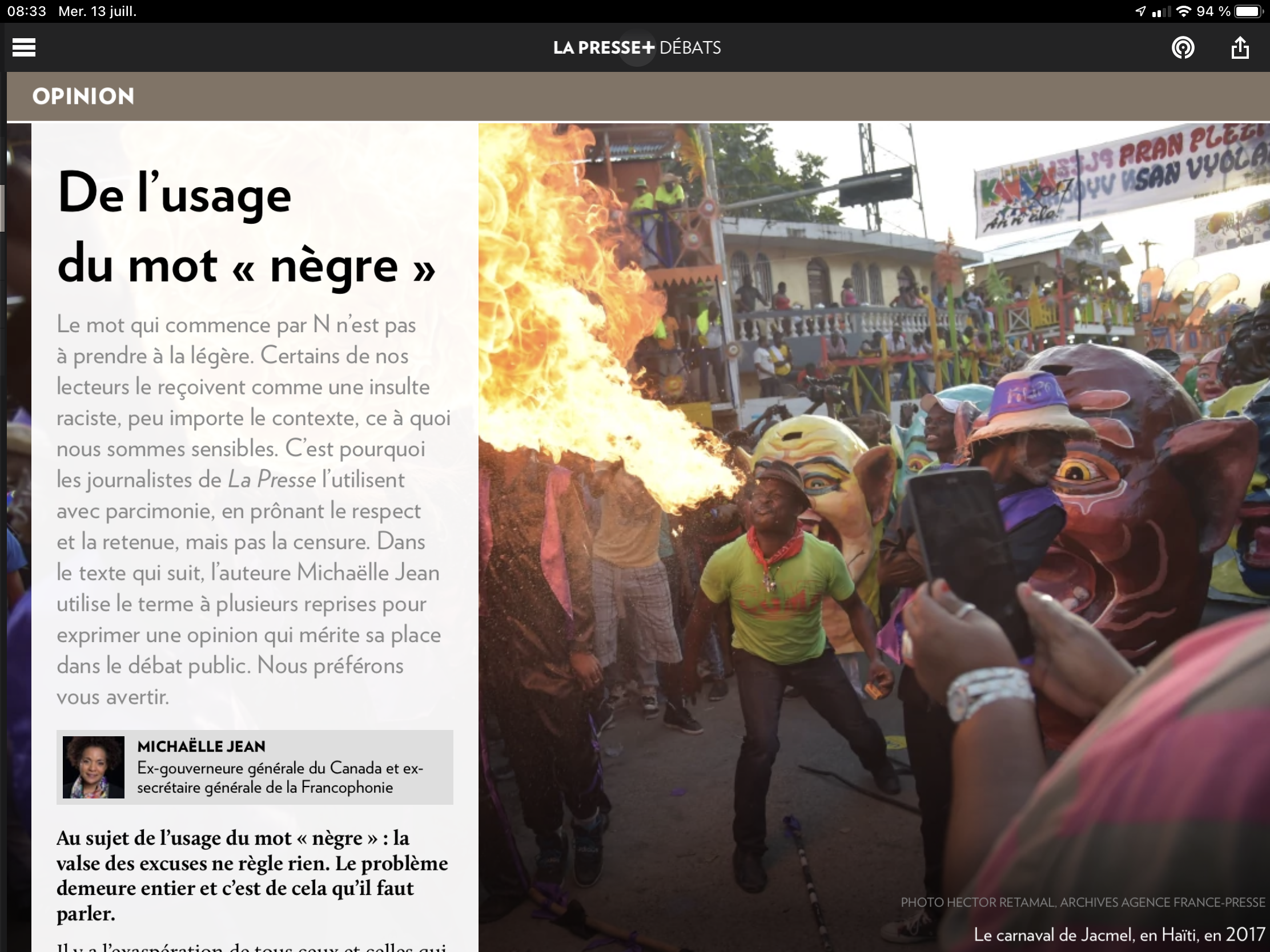 DE L’USAGE DU MOT « NÈGRE »