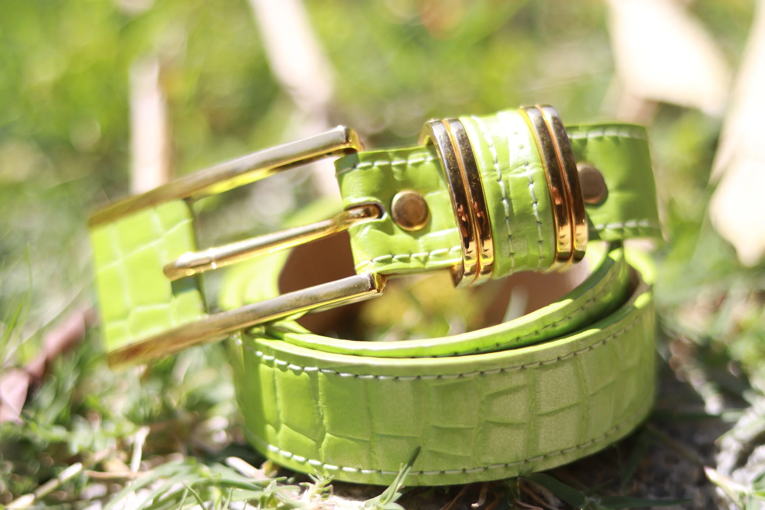 DEBRA C Neon Crocodile Belt