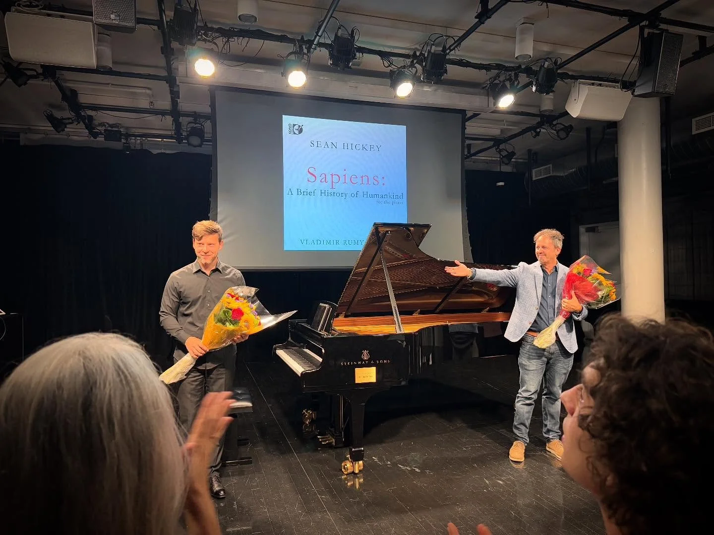A staggering performance tonight at @newschoolperformingarts - pianist @rumvova played SAPIENS by @sean2u - a truly phenomenal work inspired by @yuval_noah_harari &lsquo;s brilliant book. A journey of human evolution and our relationship to this plan