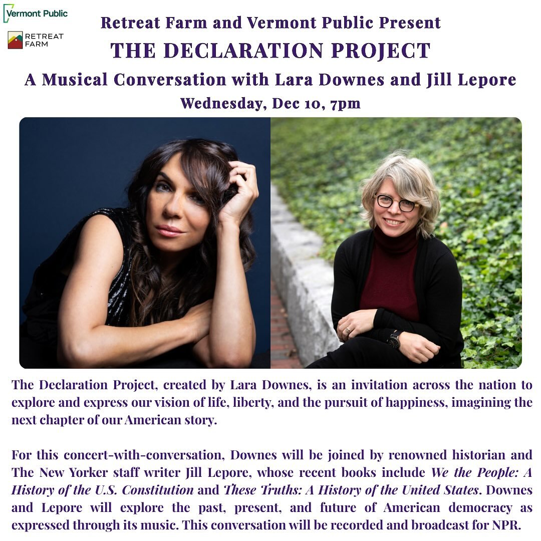I&rsquo;m thrilled to launch a series of musical conversations with the leading historians and scholars of our time, exploring 250 years of American history through the lens of its music.
I hope you can join the intimidatingly brilliant Jill Lepore a