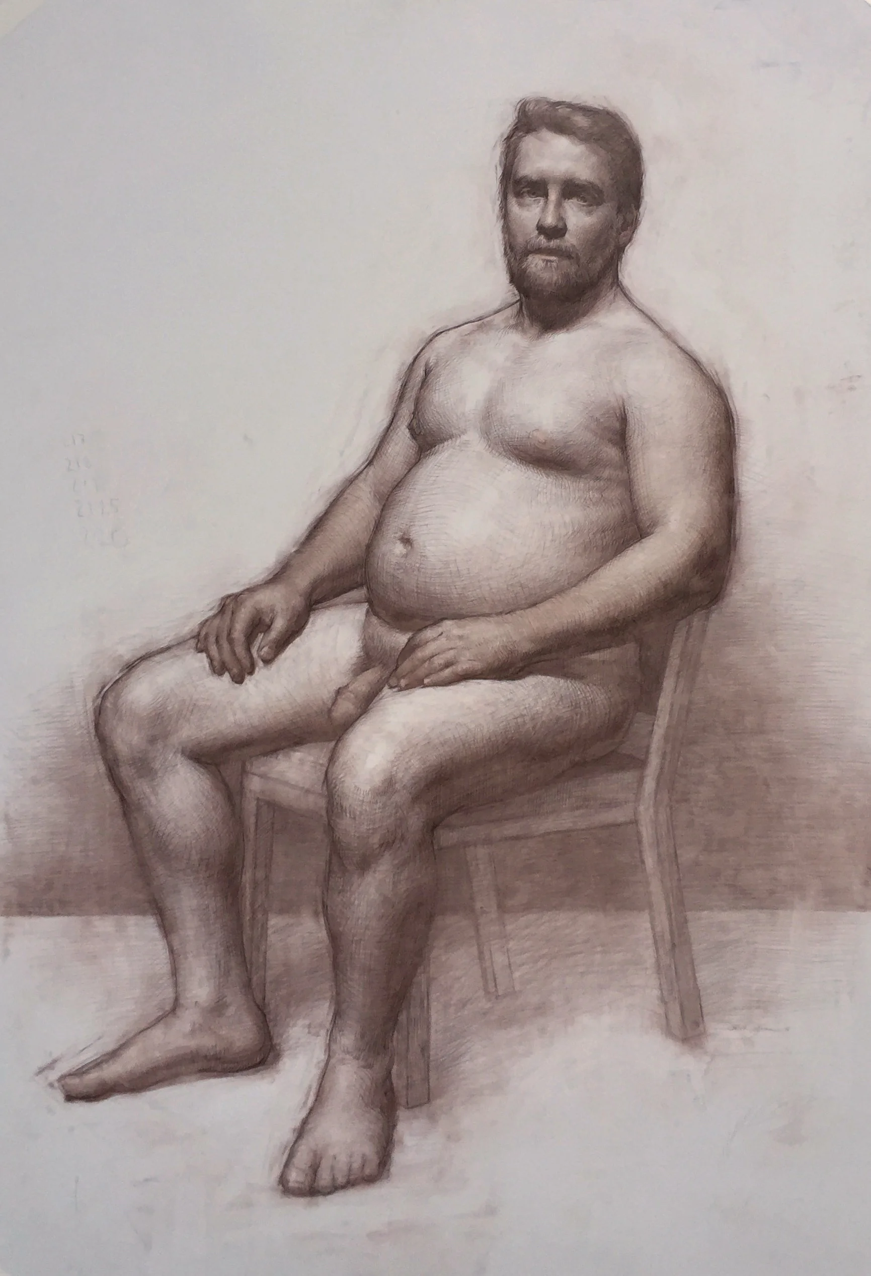   John,&nbsp; brown pencil on Mylar 