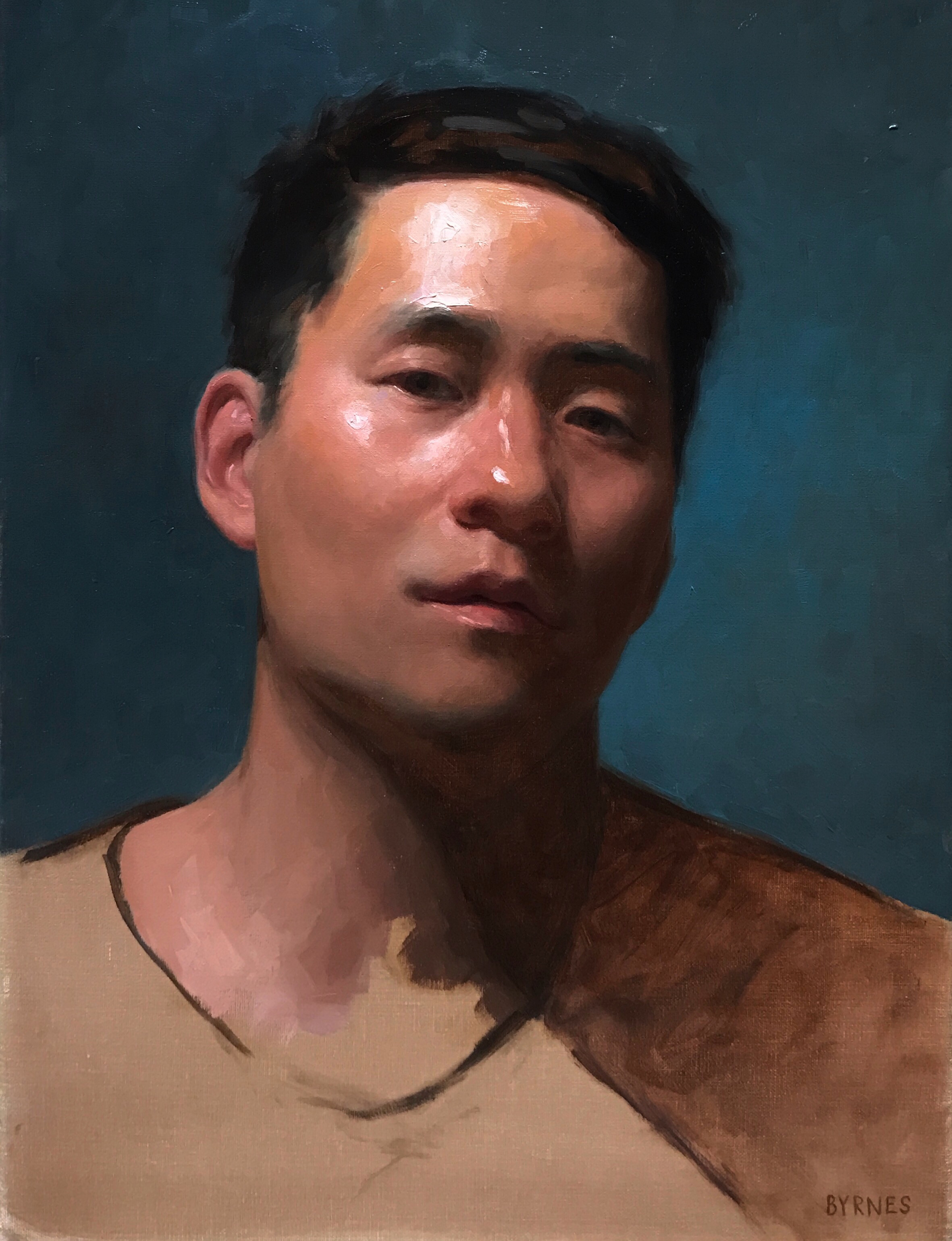   Self portrait at 32,&nbsp; oil on canvas 