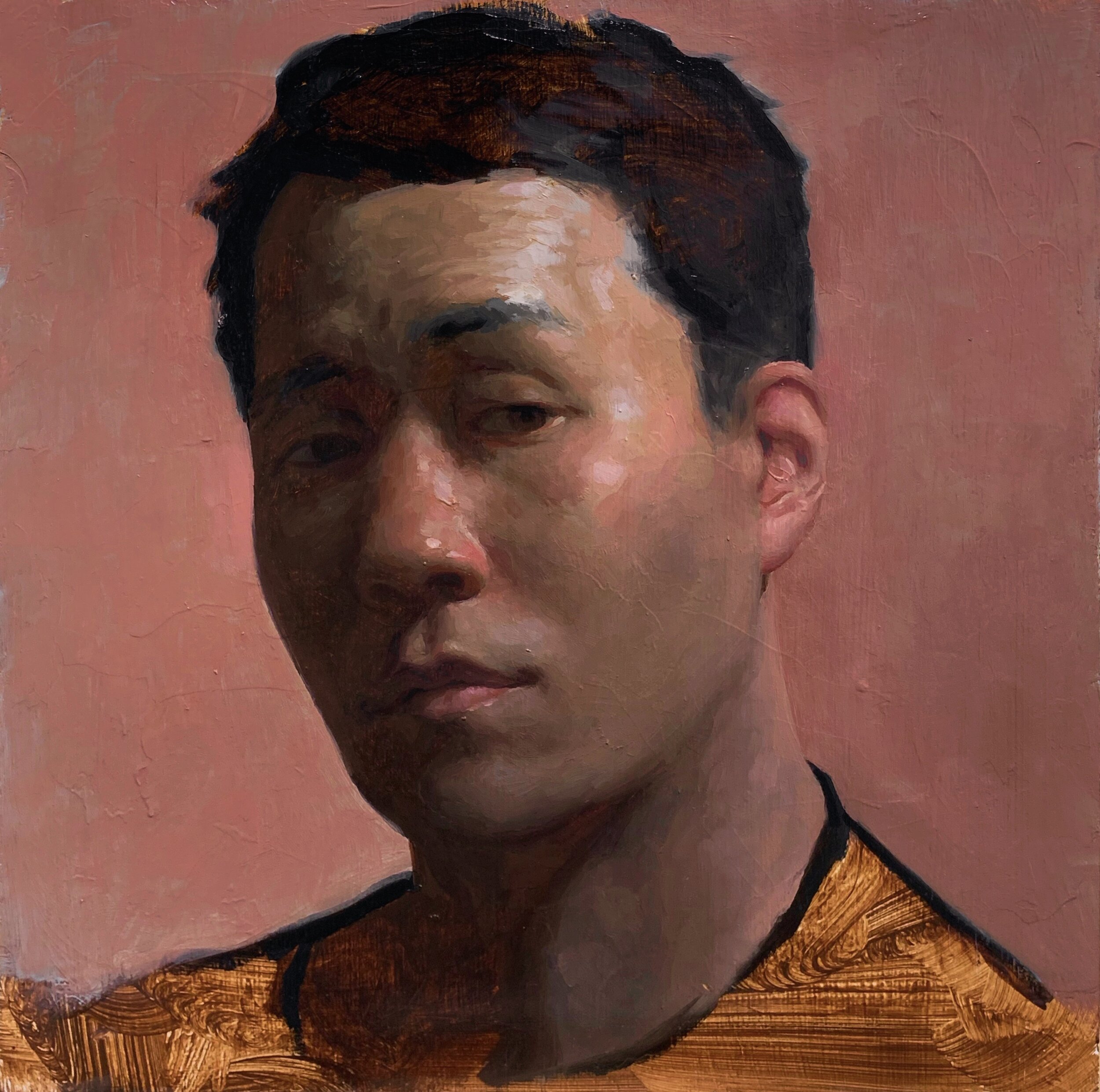   Self portrait at 35,  oil on panel 