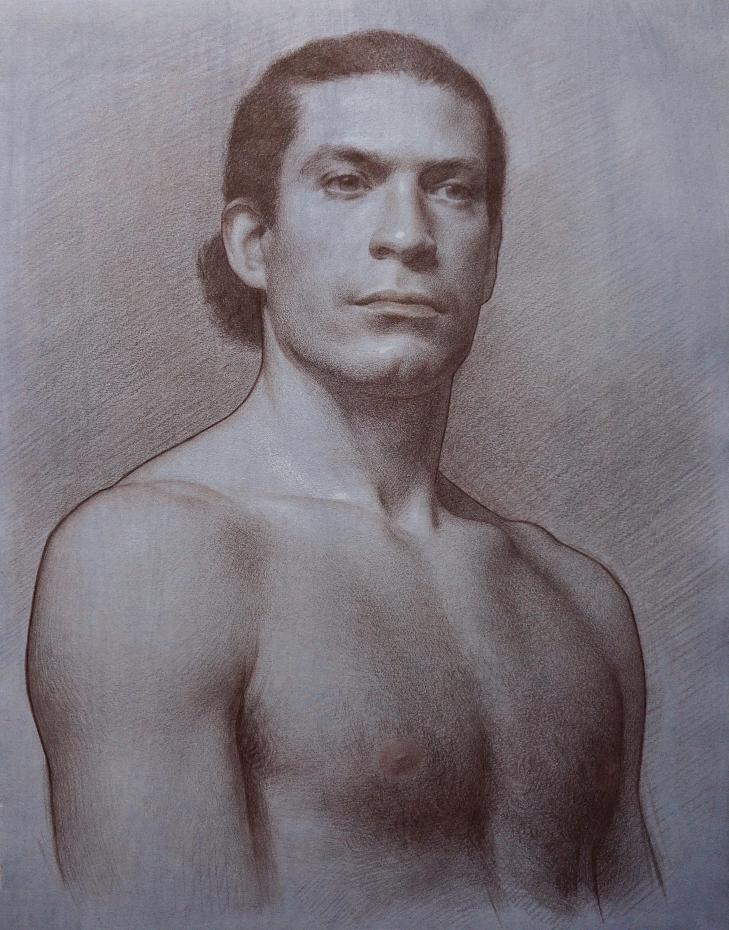   Miguel,  brown pencil and white chalk on toned paper 