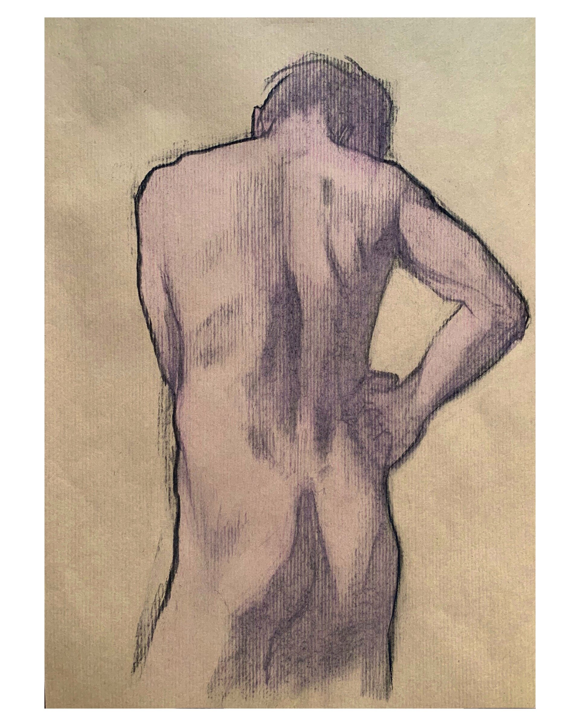   Victor 1,  charcoal and colored pencil on kraft paper, 42x28cm 