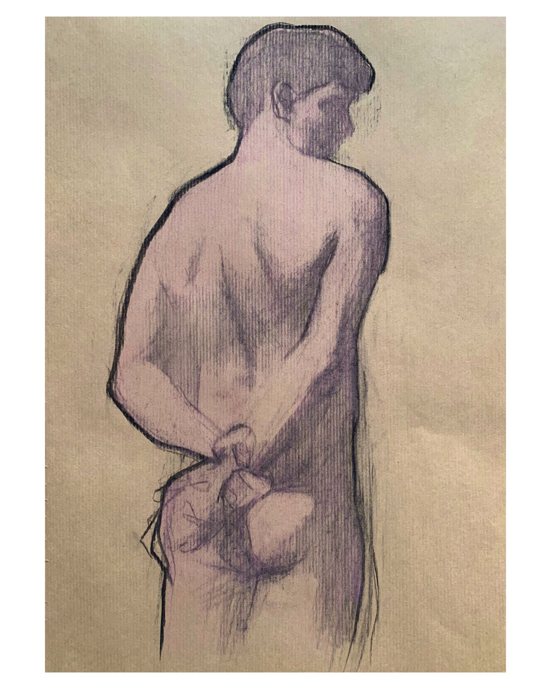   Victor 5 , charcoal and colored pencil on kraft paper, 42x28cm 