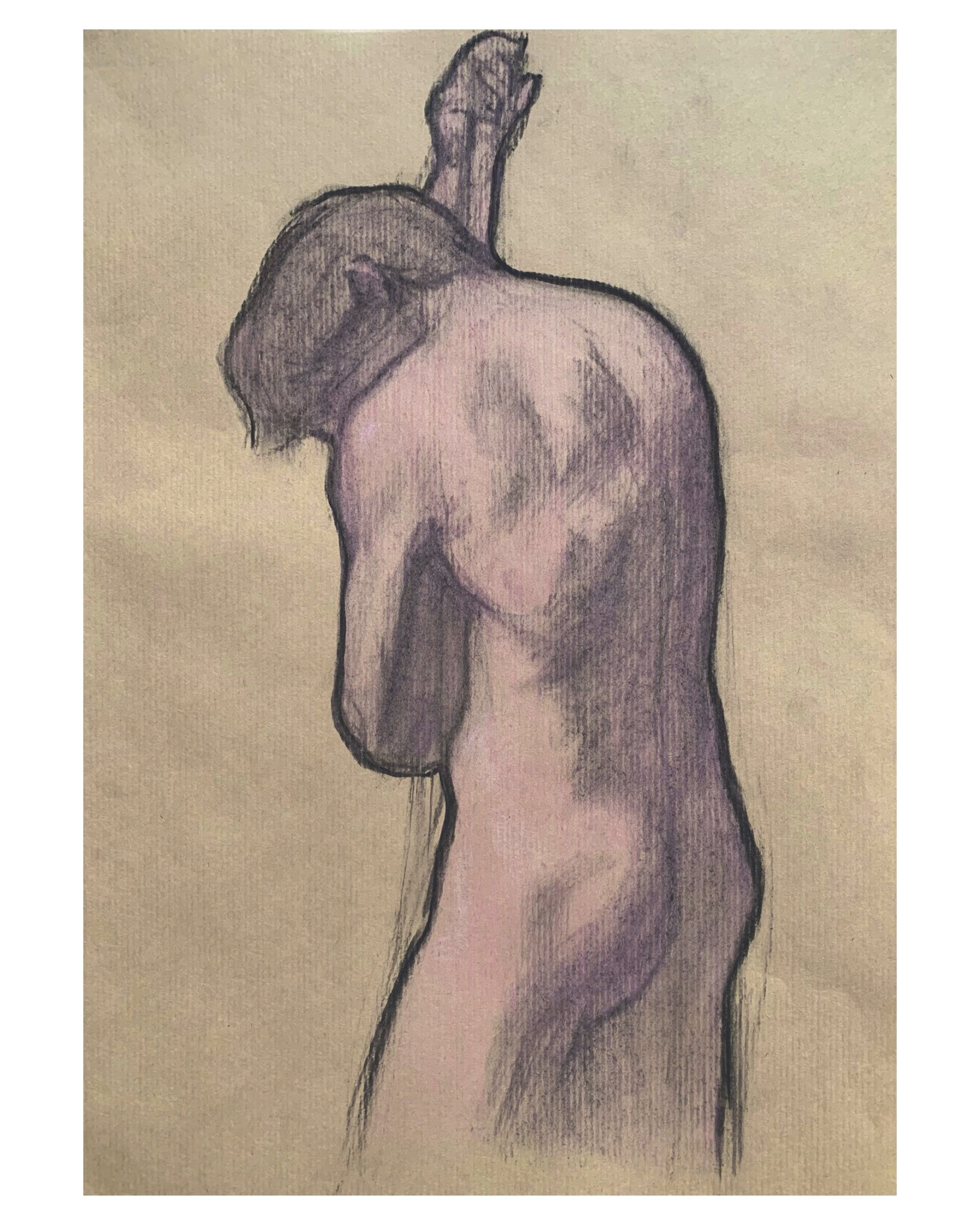  Victor 10 , charcoal and colored pencil on kraft paper, 42x28cm 