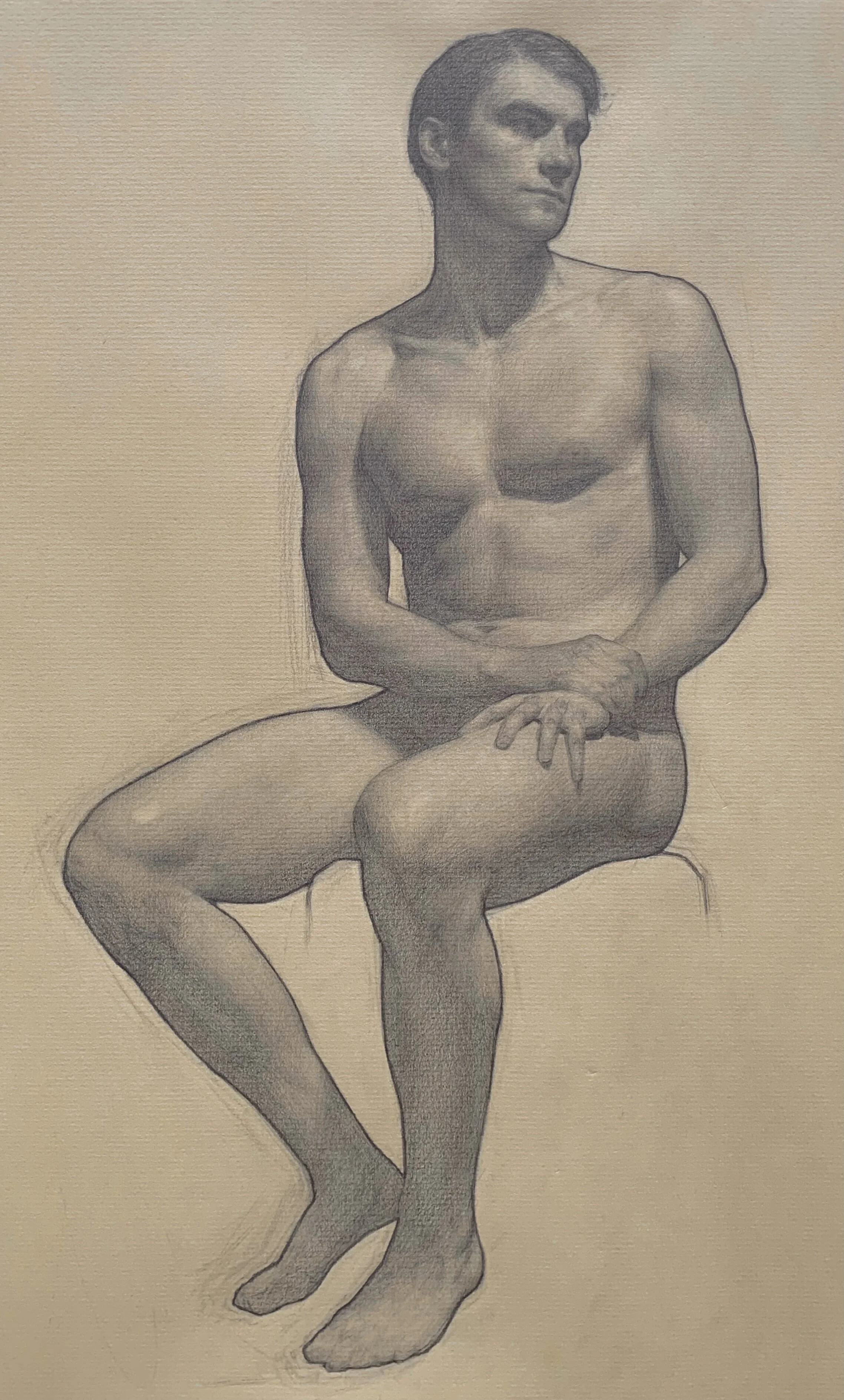   Figure study Victor,  graphite on toned paper 