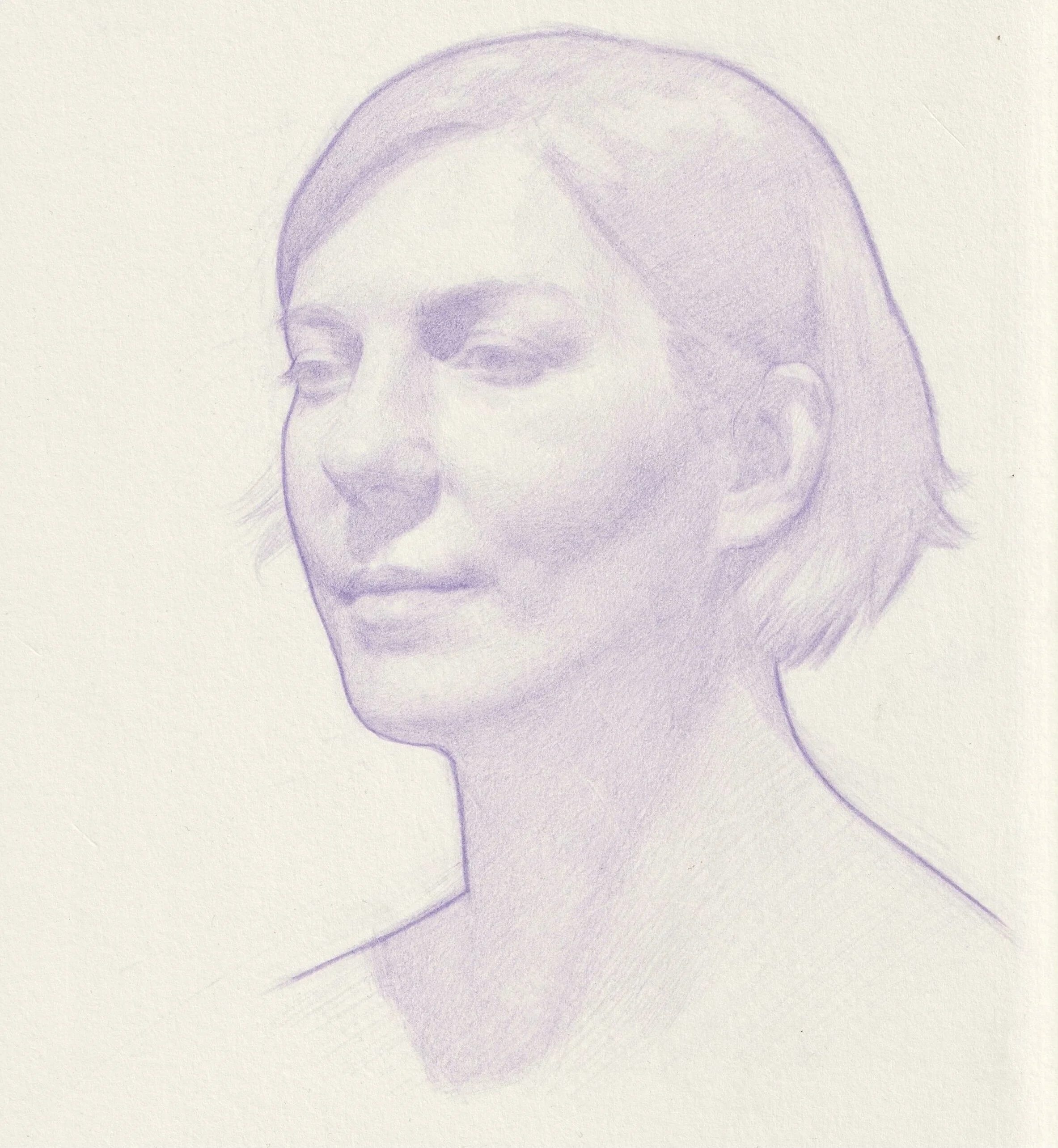   Emeline en lavande,  colored pencil on paper 