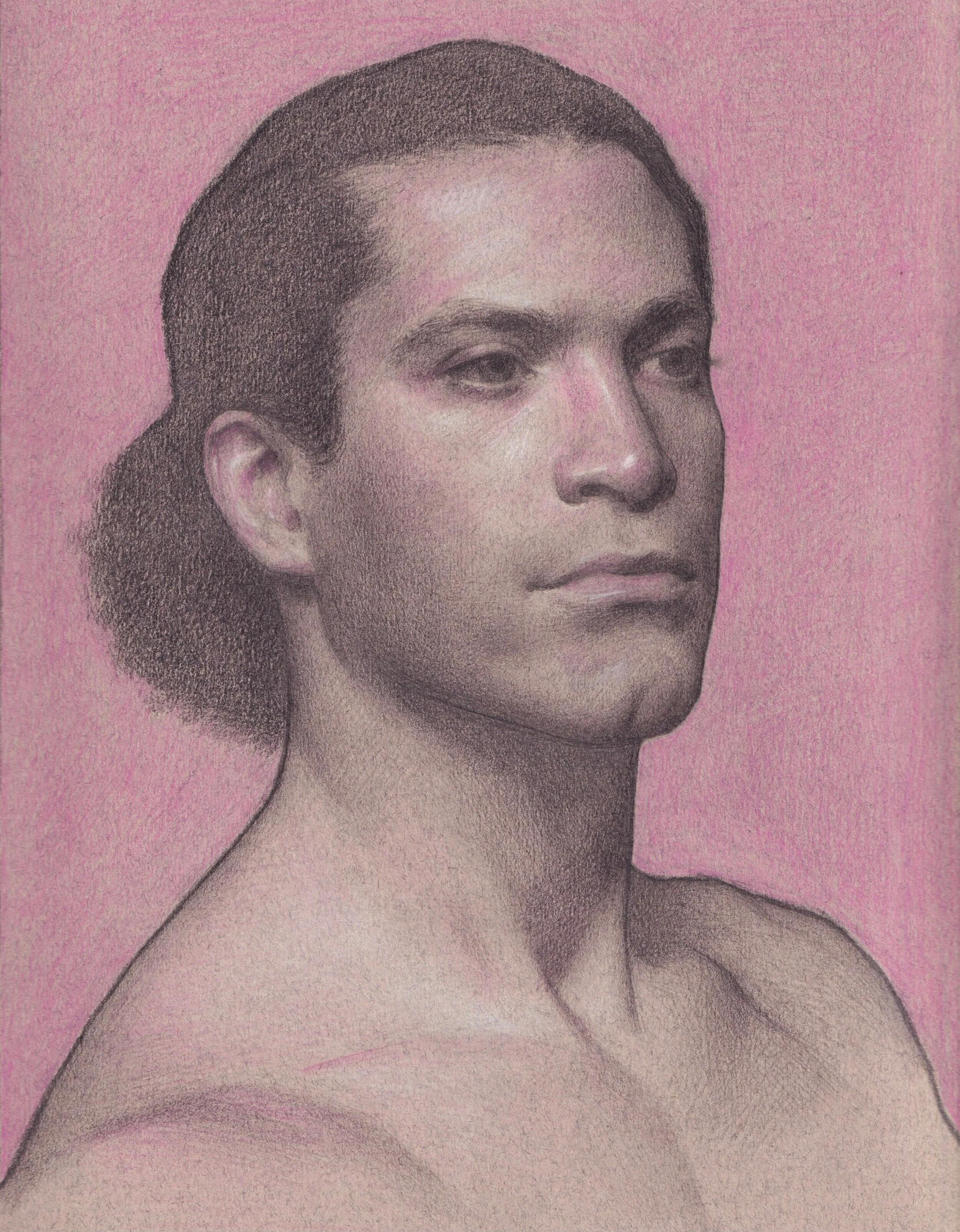   Miguel VI,  graphite and colored pencil on toned paper 