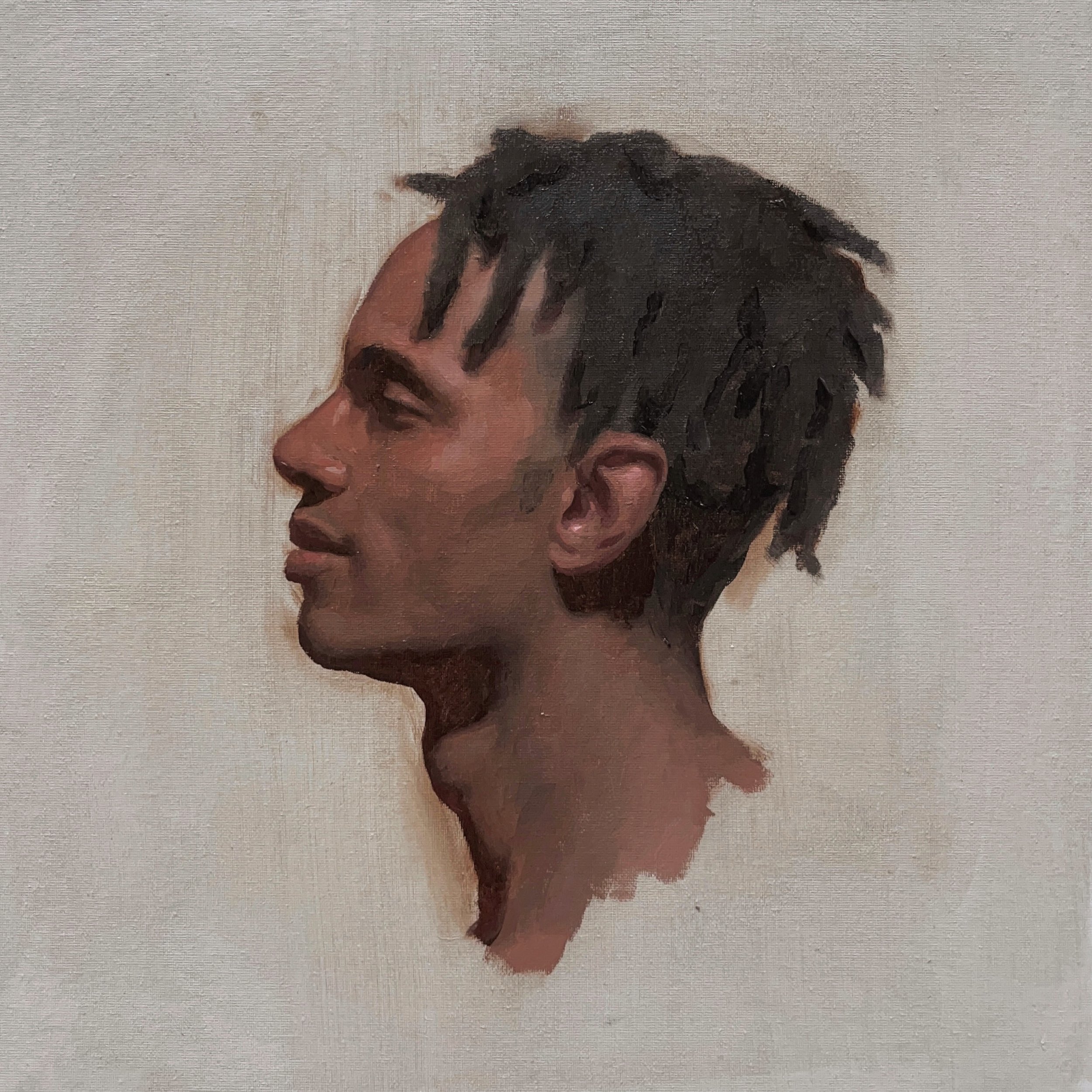   Freddy in profile II,  oil on canvas 