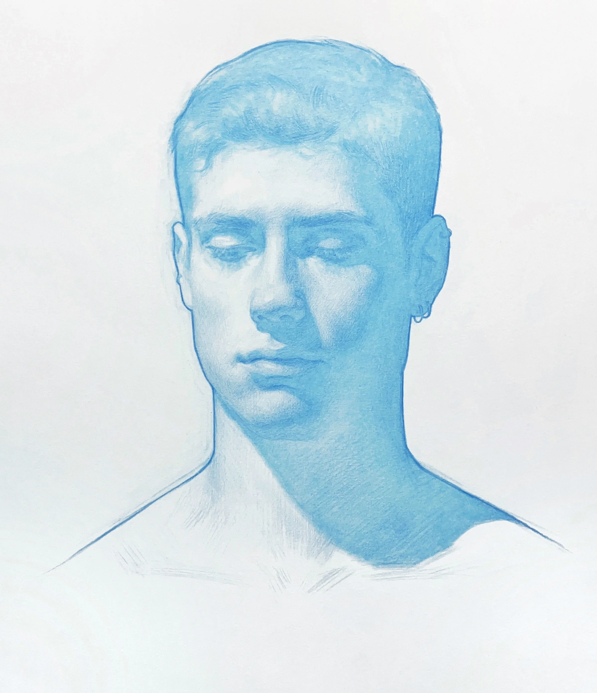   Joao en bleu,  colored pencil on paper 