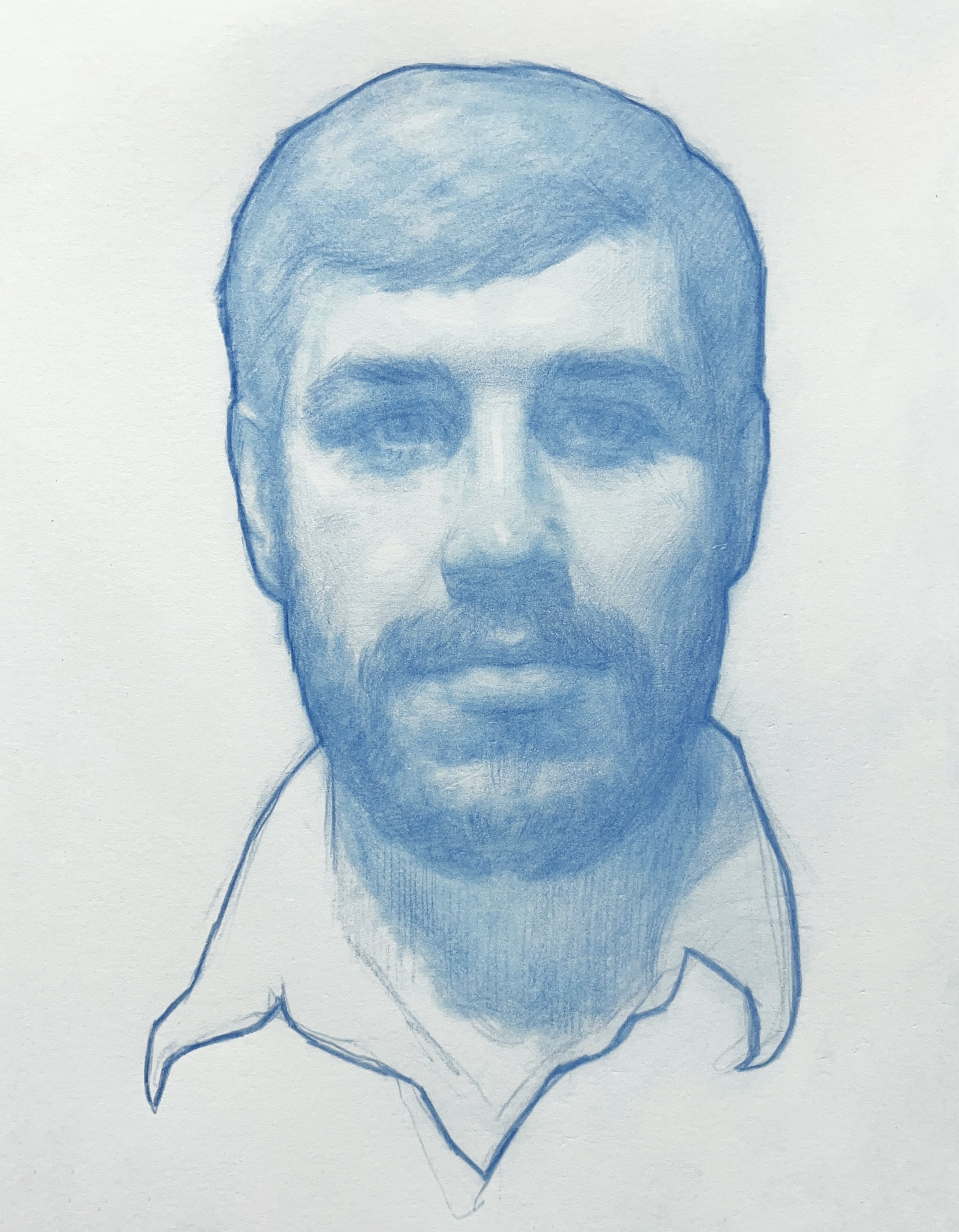   Adrien en bleu,  colored pencil on paper 