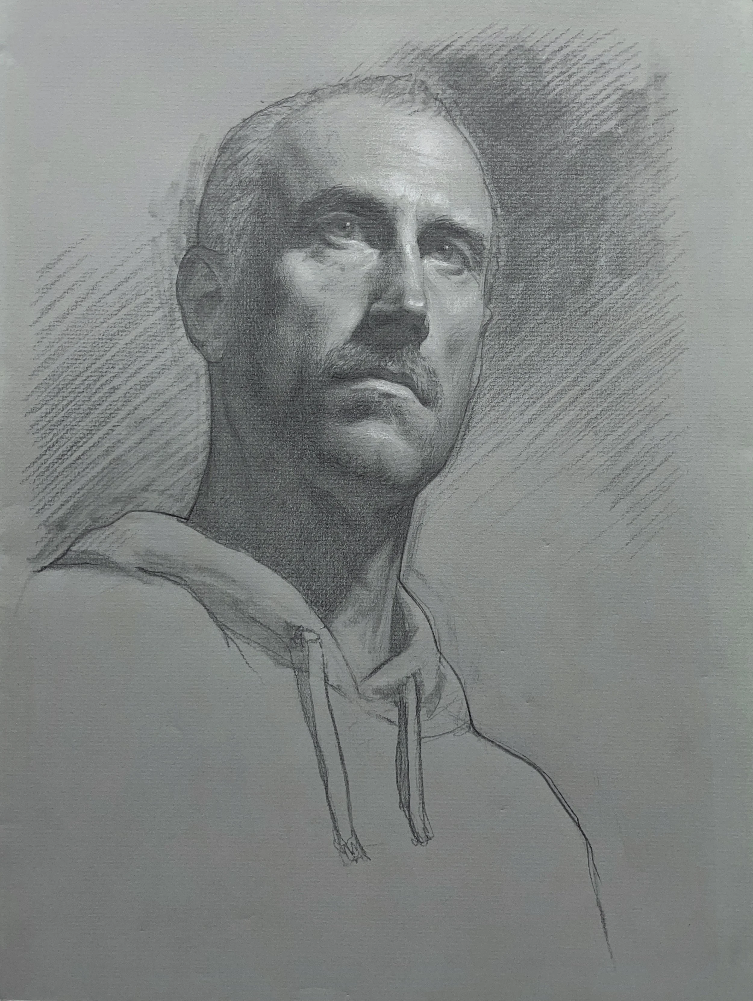   Stan,  graphite and white chalk on toned paper 