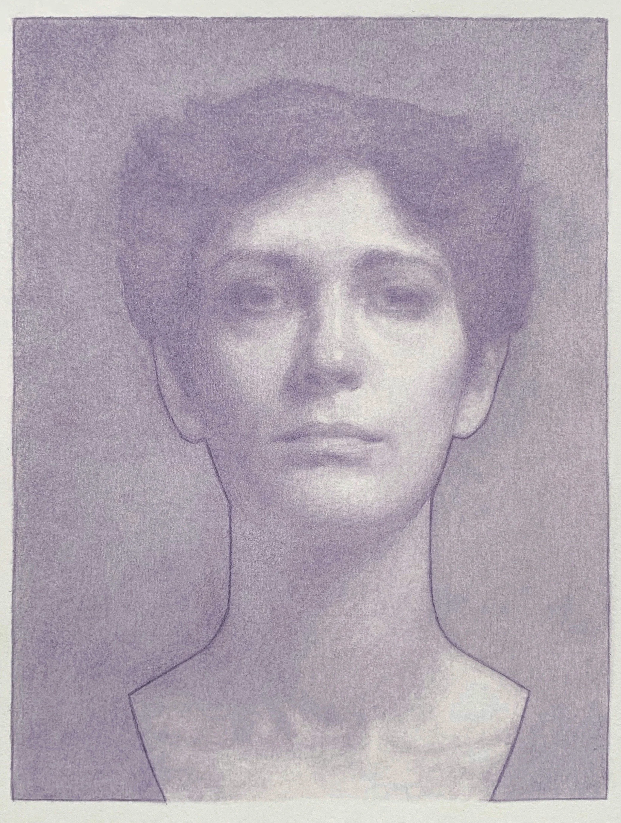   Femme en violet,  colored pencil on paper 