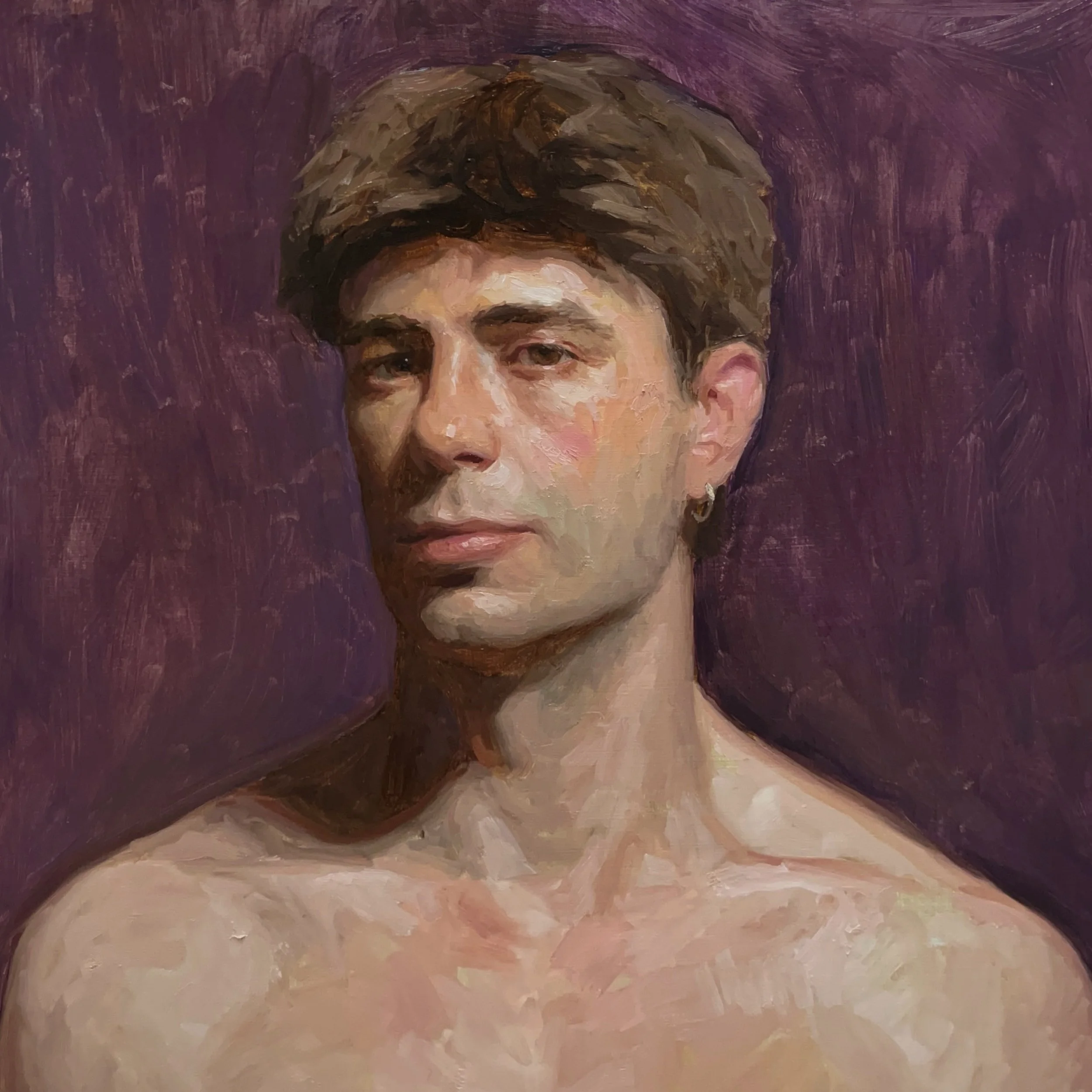   Portrait study Audran,  oil on panel 