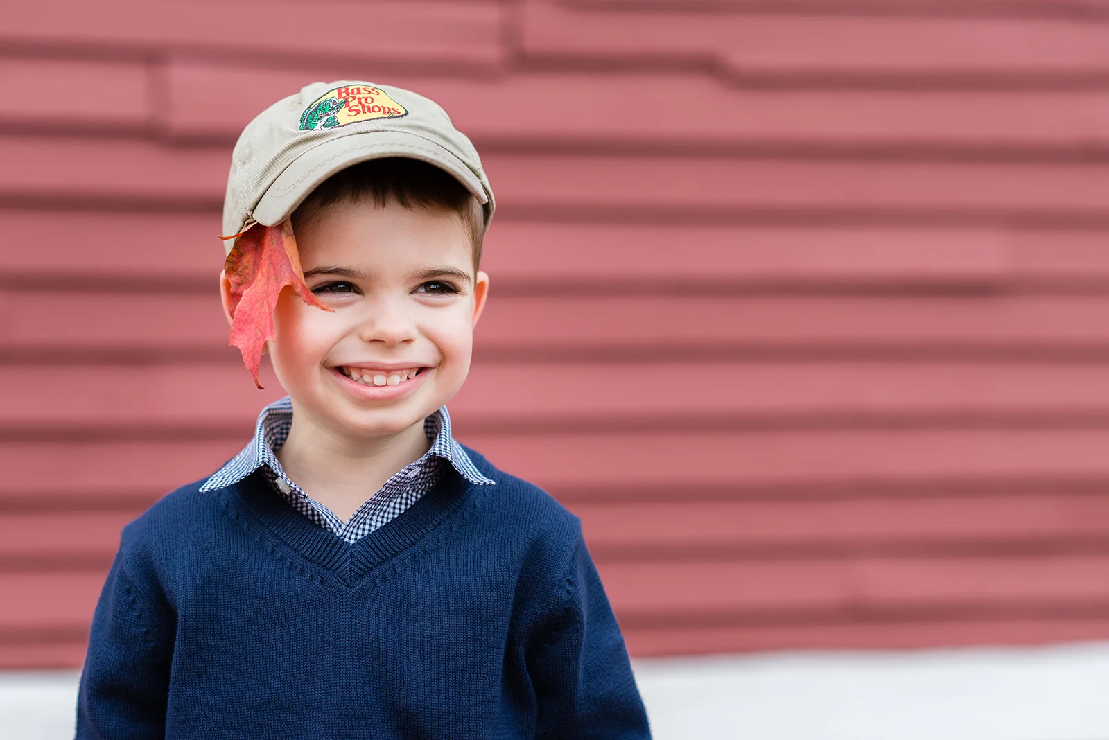 Ben brought his big smile and creativity to the shoot, including fun with the foliage.