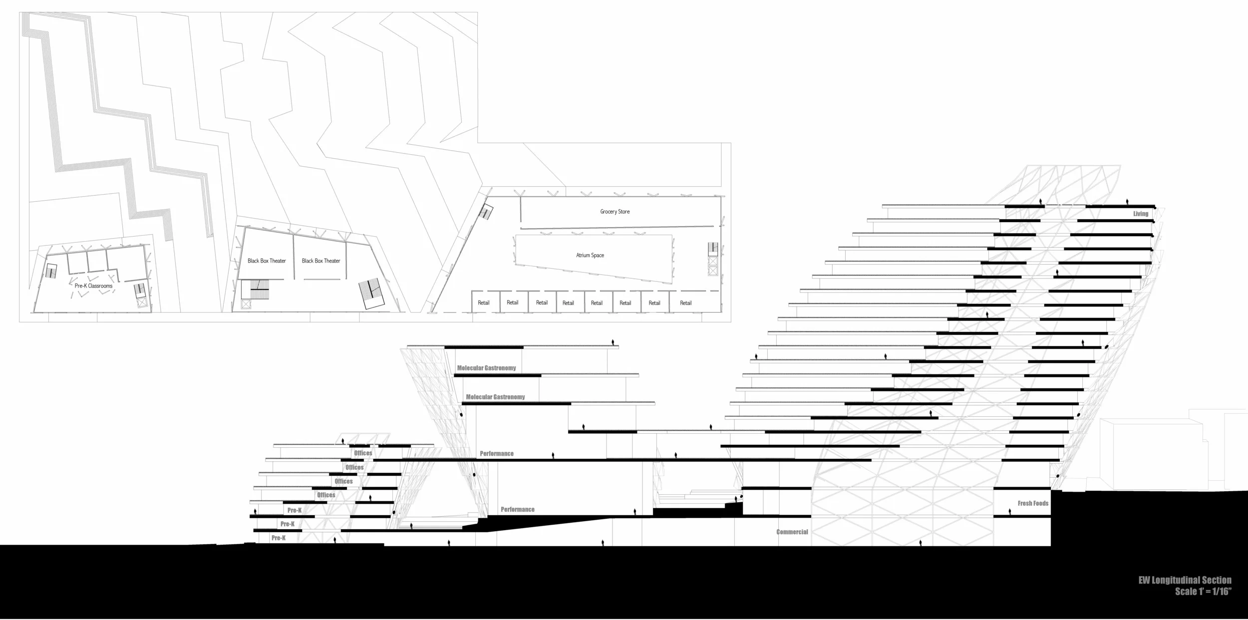  SITE PLAN &amp;&nbsp;EAST-WEST SECTION 