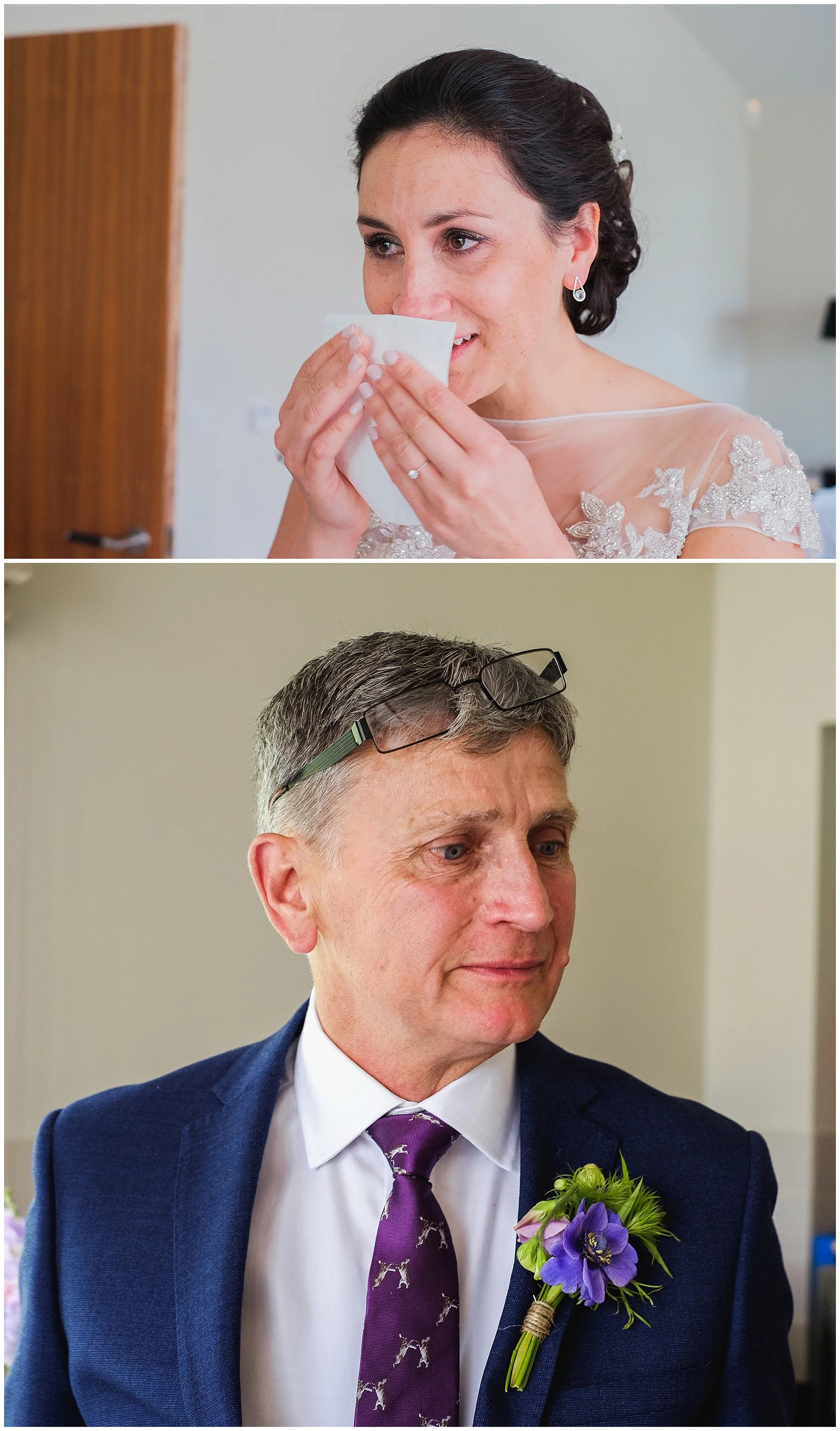 bride and Dad crying