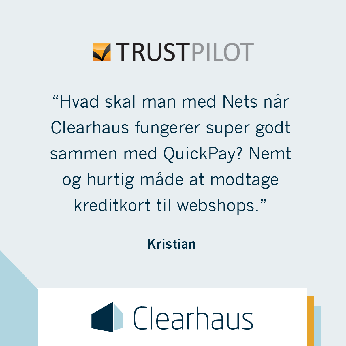 Clearhaus Trustpilot quote box