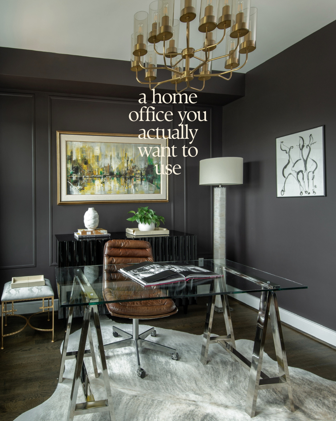 a home office you actually want to use with a welcoming color palette, plenty of storage and a background ready for all your video calls.