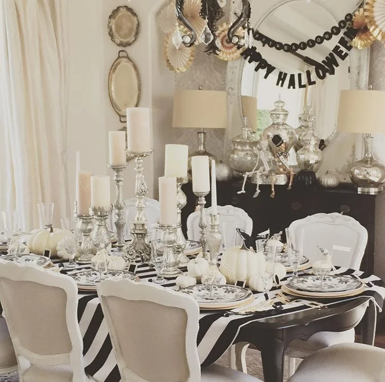 Black & White Halloween decor by Randy Garrett Design