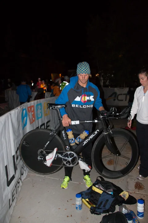 Setting up on race morning.