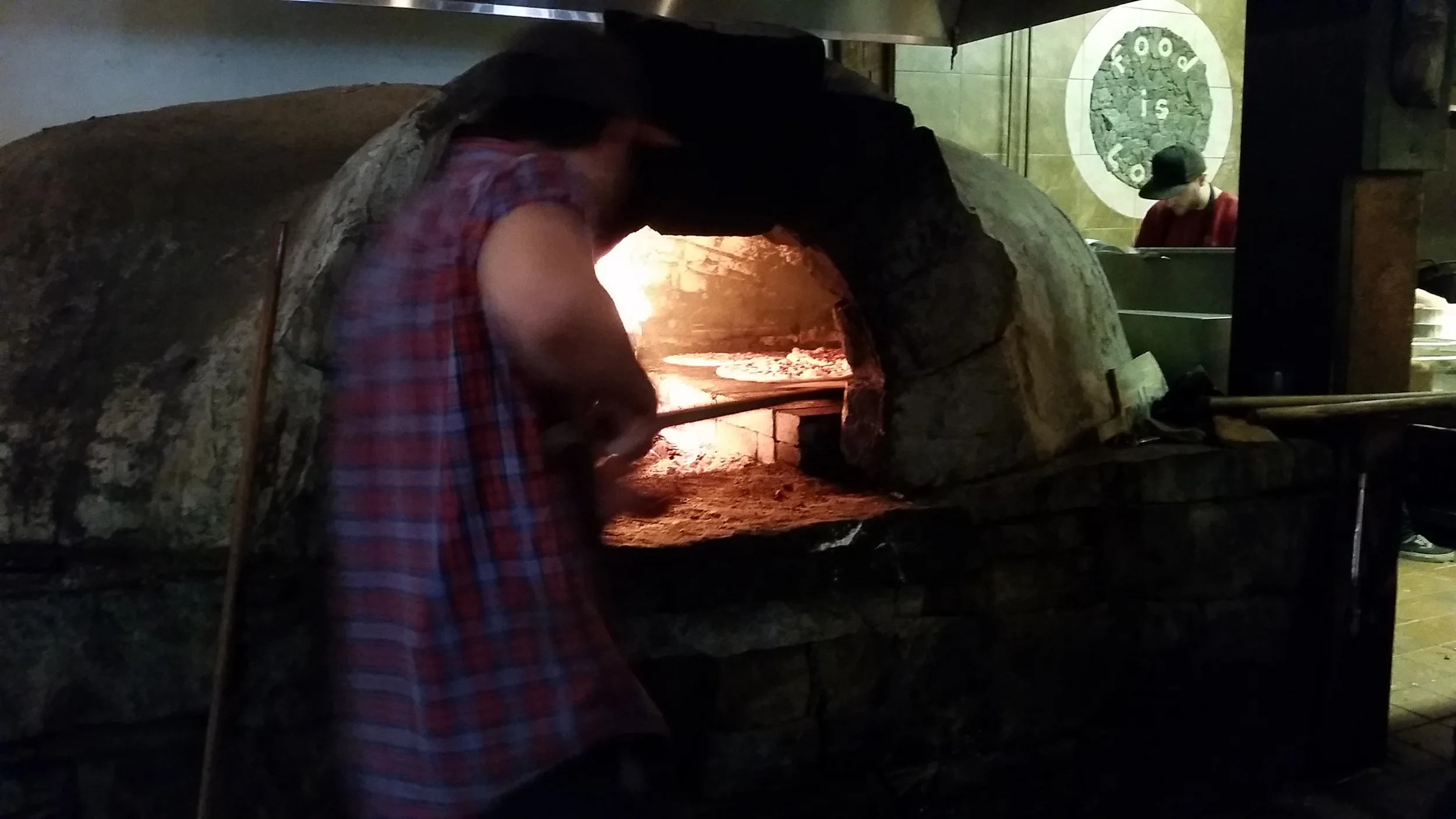 Pizza oven at Creekwood Pizza in Creekside Village.