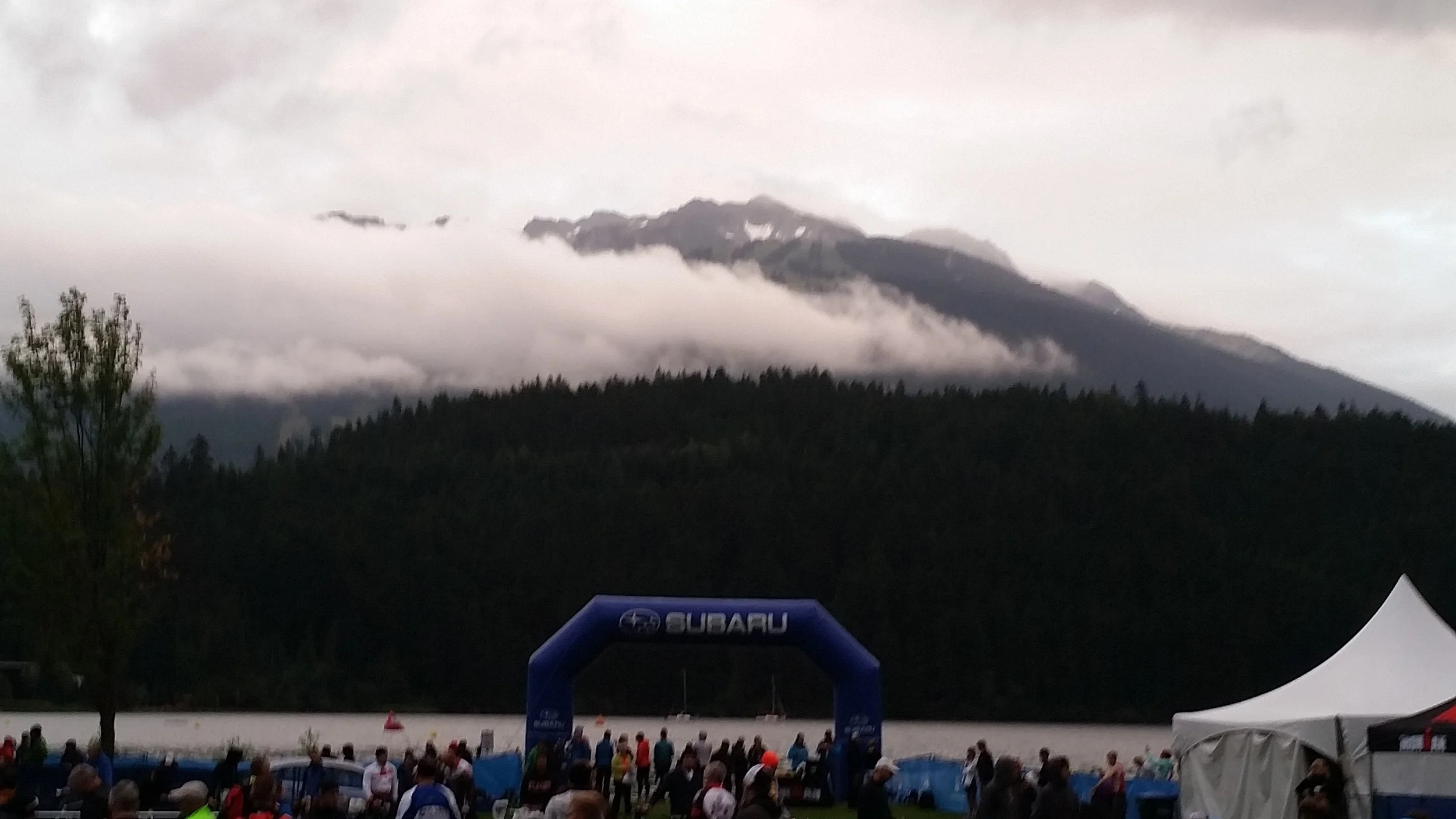 The swim start just before the rain rolled in….