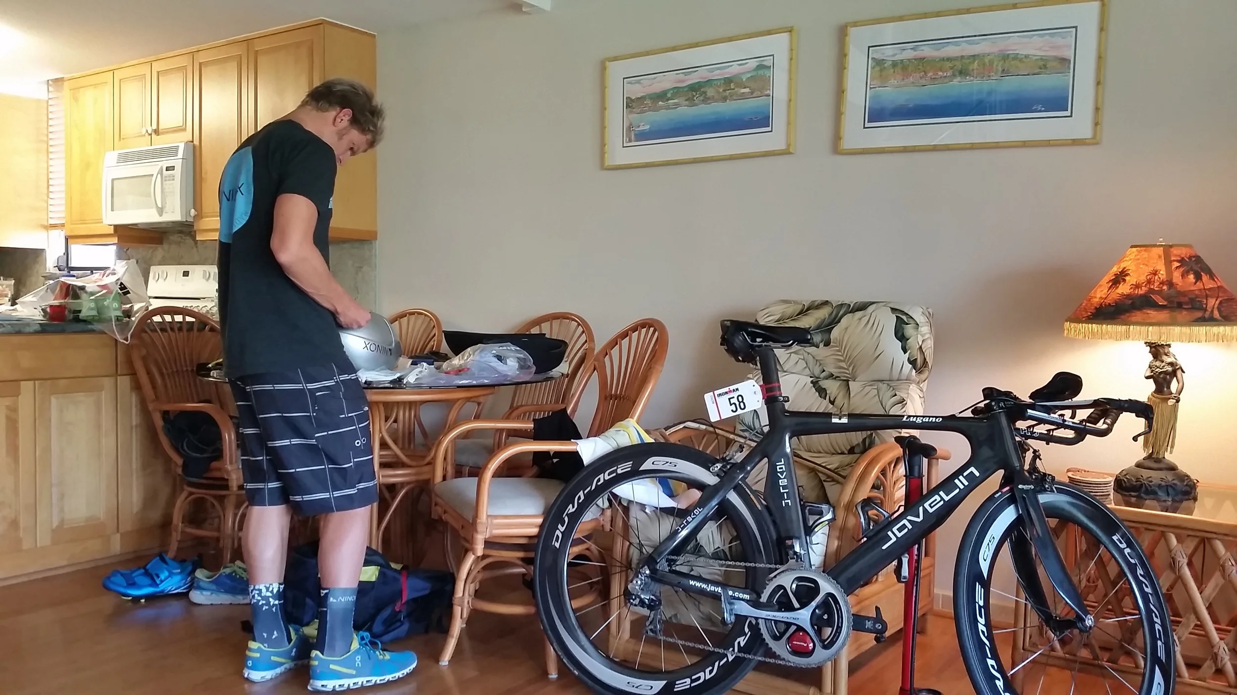 Working through the various pre-race set up tasks.