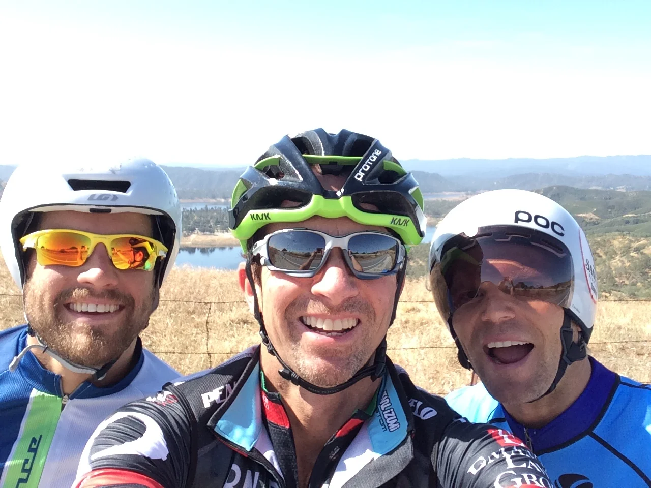 Turnaround selfies above Lake Nacimiento