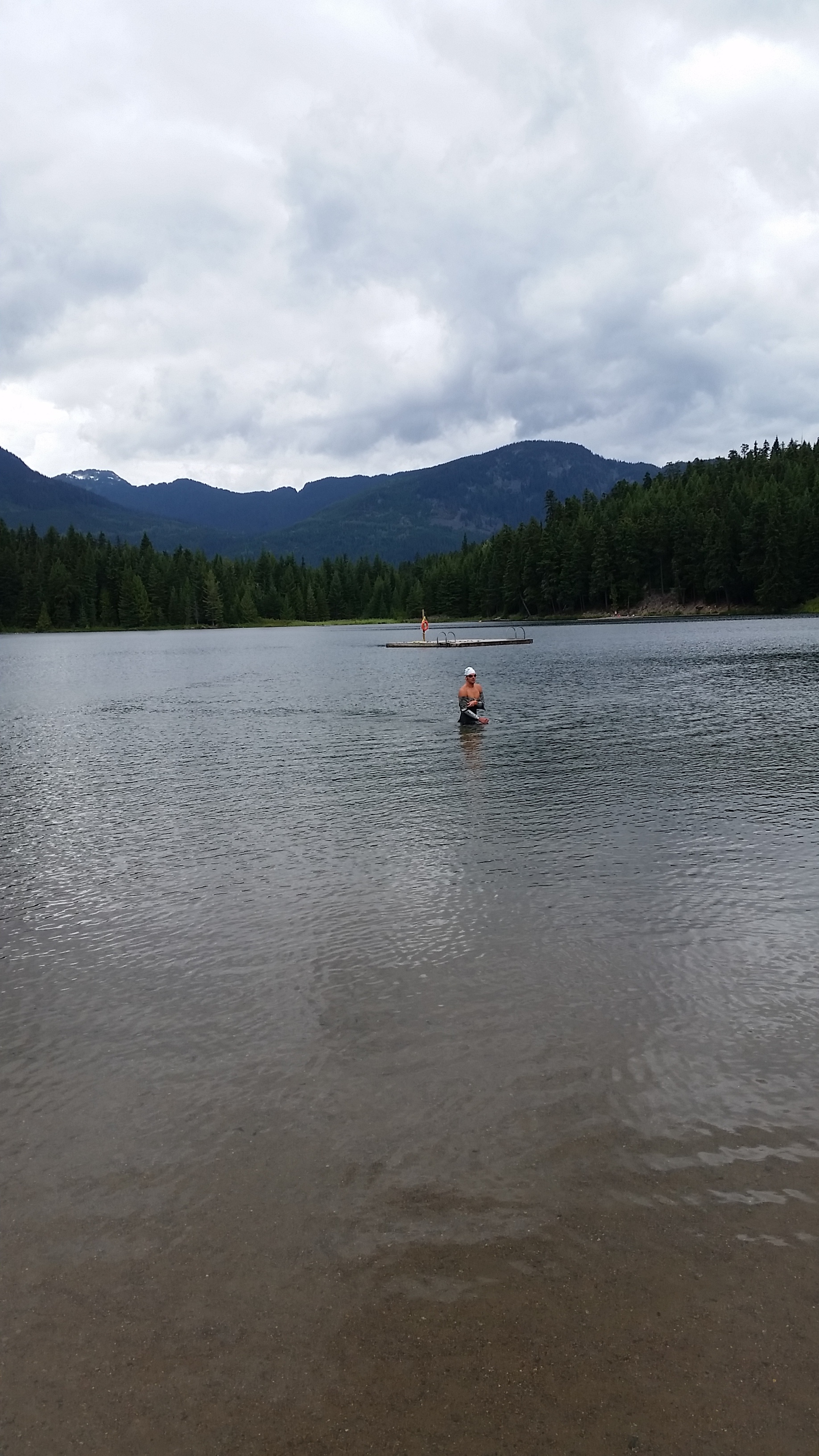 The final pre-race swim in Lost Lake.