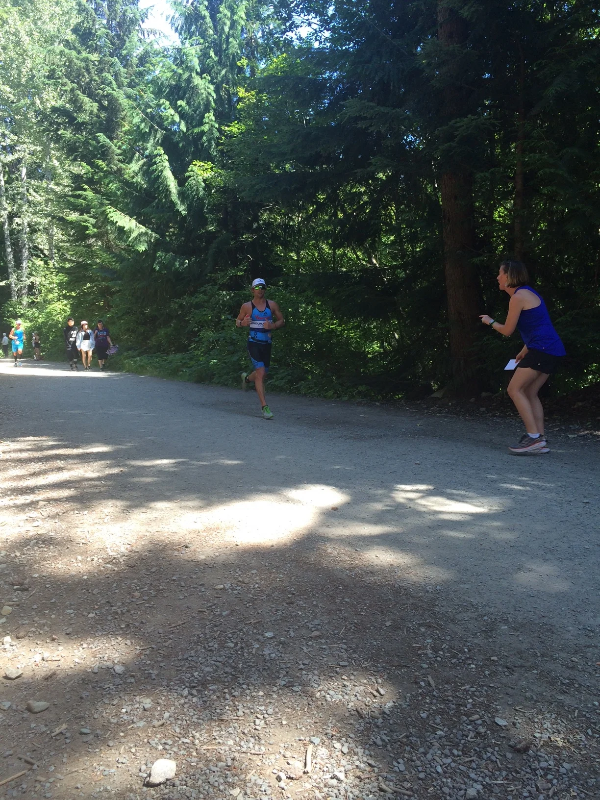 Love this shot from Jenny of Brooke helping me on the final loop of the run.