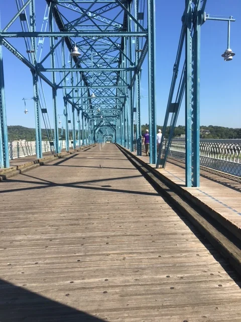 Checking out the Run course on Friday. Athletes crossed over this bridge twice in final mile of each run loop.