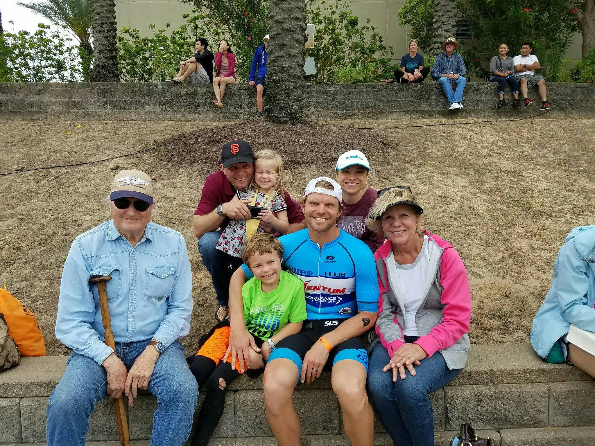 Hanging with the fam after the race.