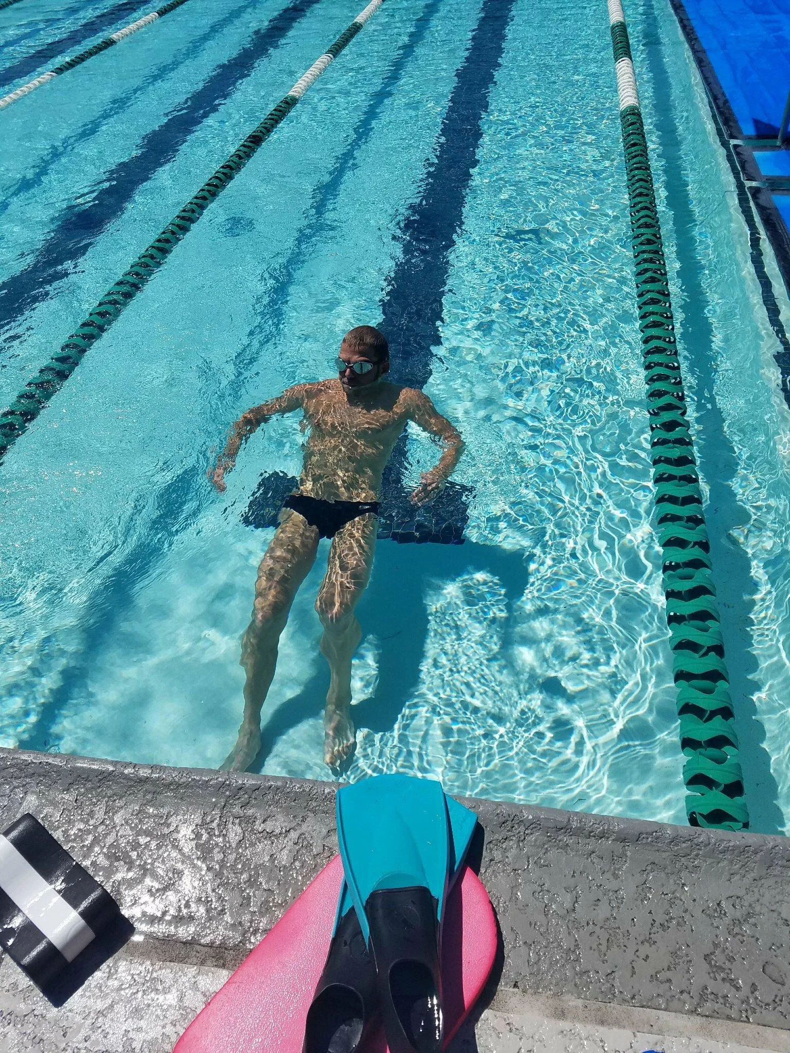 Enjoying some easier swims before race day.