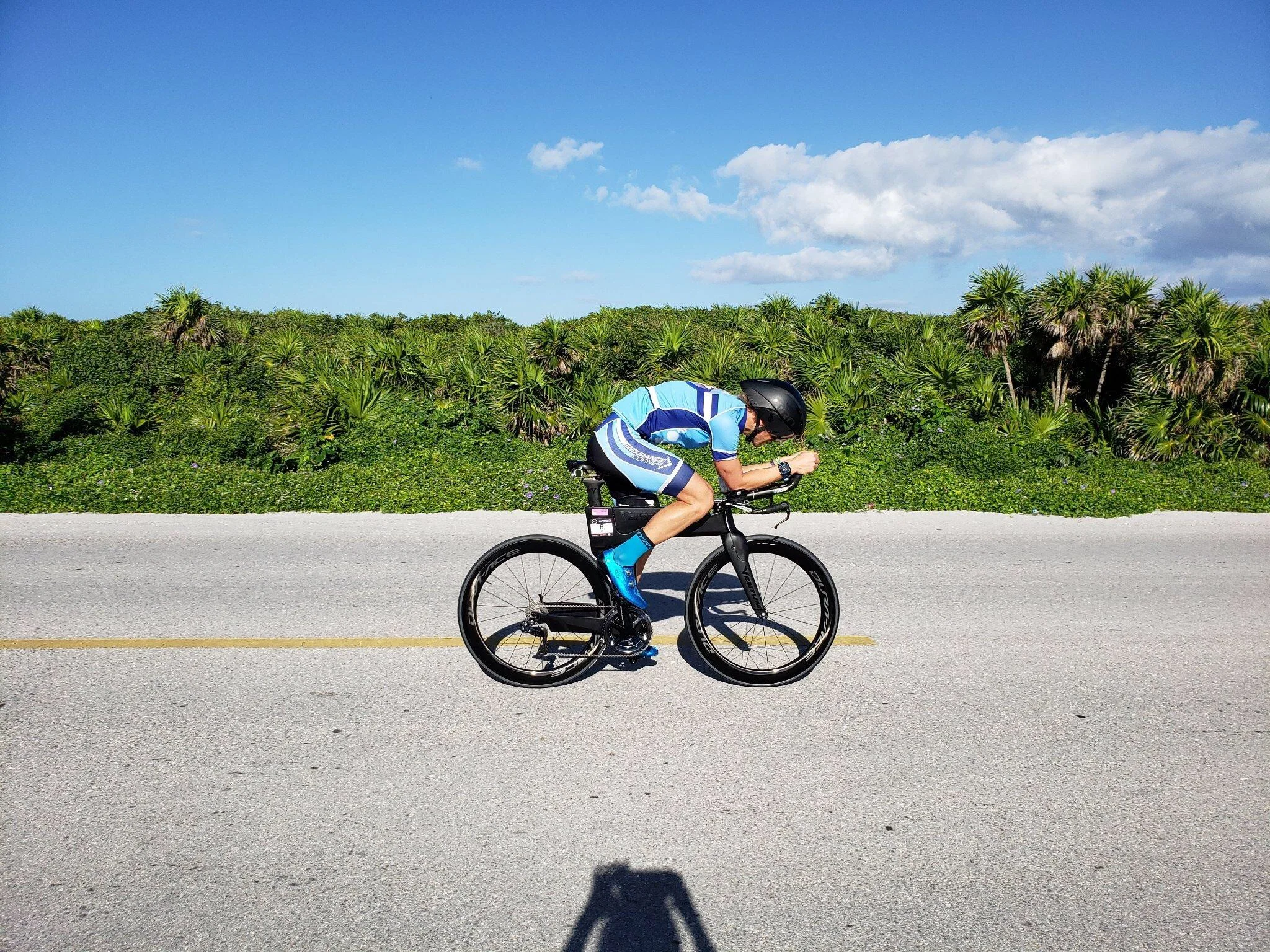 Riding on the east side of the island the day before the race. Typically my pre-raceday ride includes a gradual warm up, then 4 x 90 seconds at a pretty solid effort. I do this same type of ride one day before a lot of my key longer training session. I find a slight opener the day before the race to be better for me than just going easy. Everyone is different in that respect.