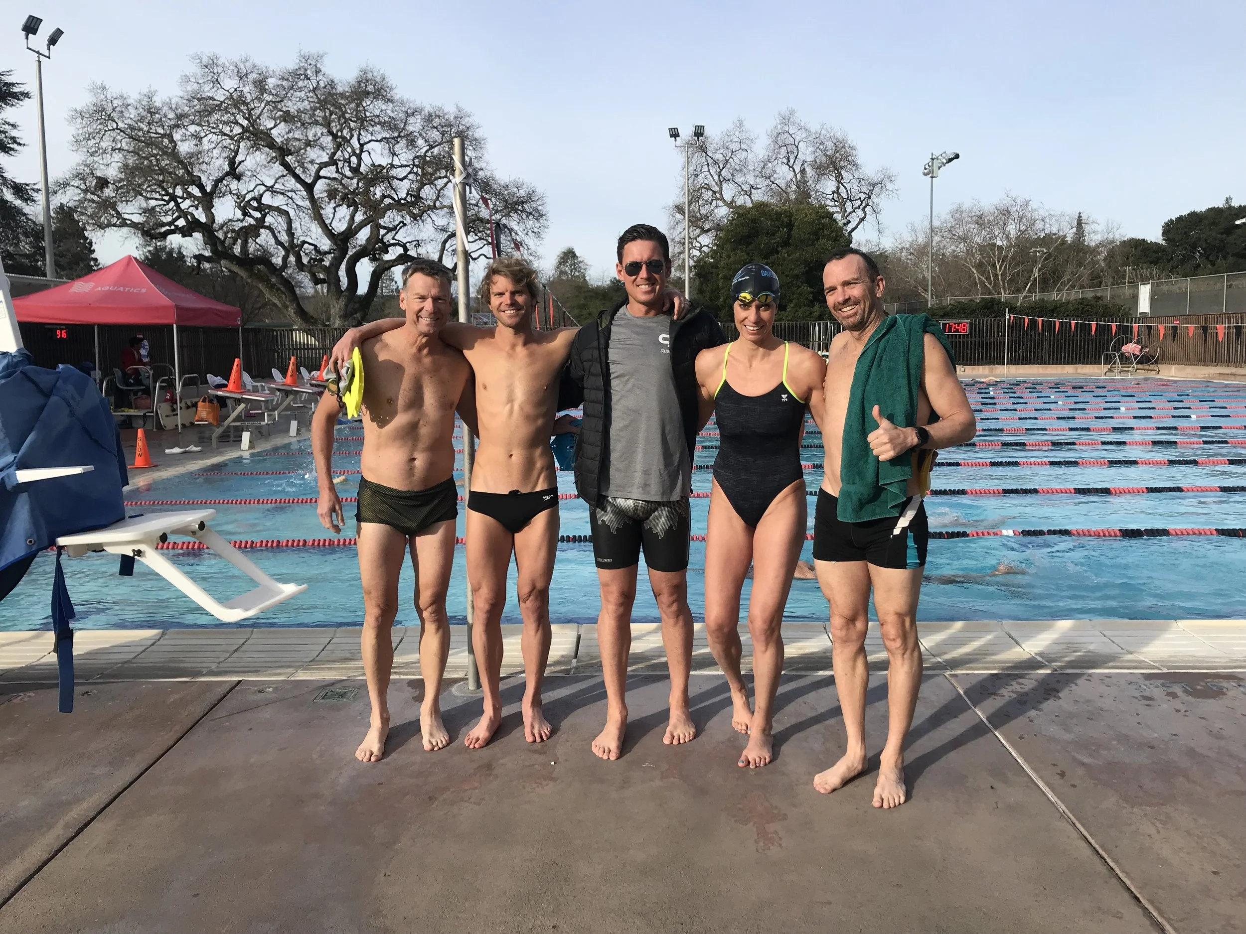 MonZ swim before the birthday party. Lots of yards and not much talking.