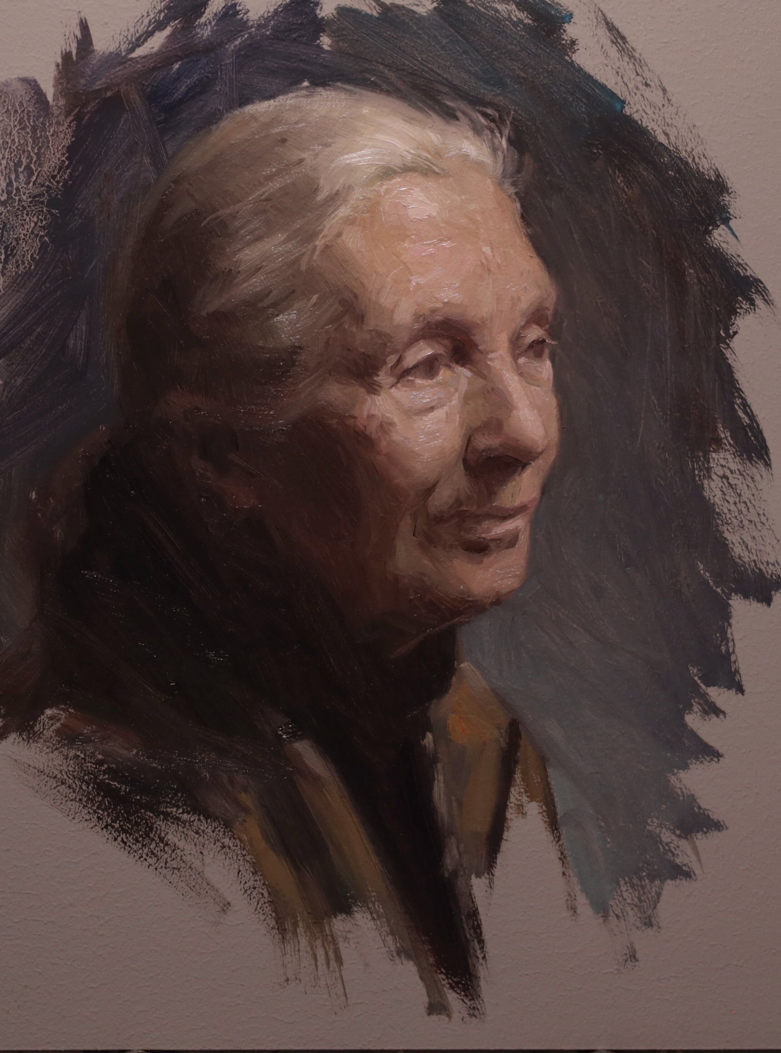  Dame Jane Goodall  Oil on Panel, 14"x11" 