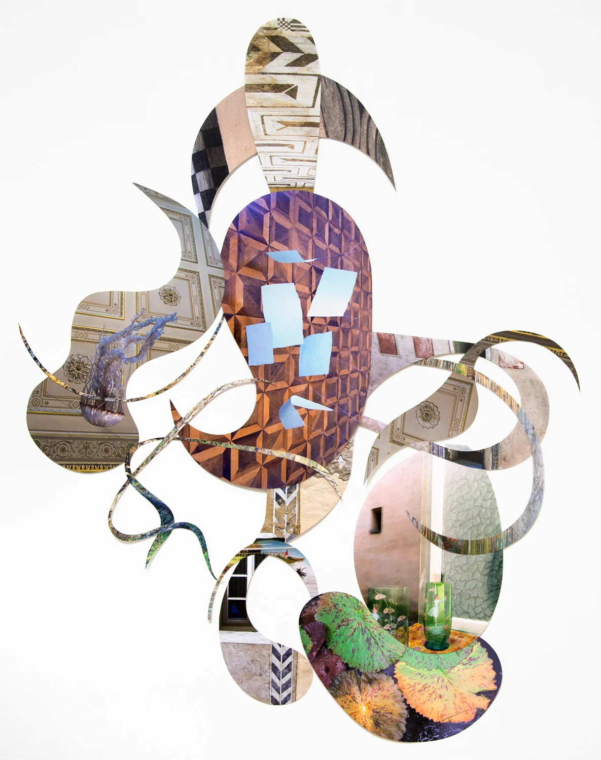  Unfettered attachments, 2012  cut-up inkjet prints  39 x 30 inches 