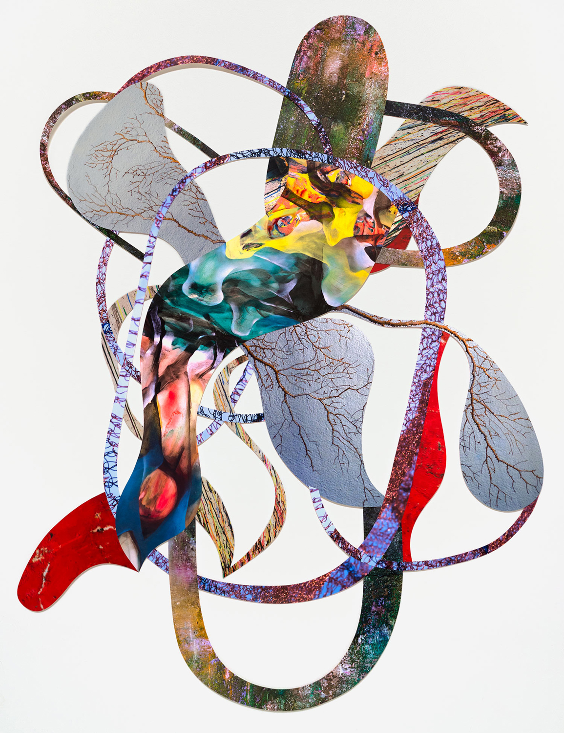  Around getting through, 2013  cut-up inkjet prints  39 x 29 inches 
