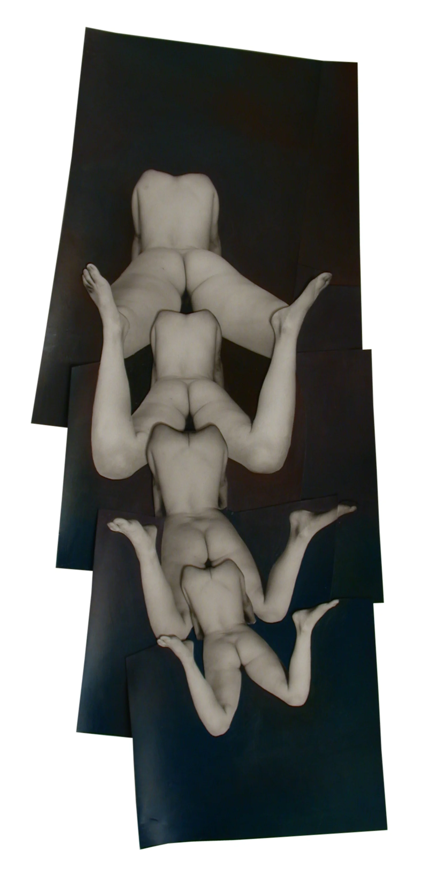   Reel no. 4.12 , 2002  unique collage with gelatin silver prints and oil paint  22 x 12.5 inches 